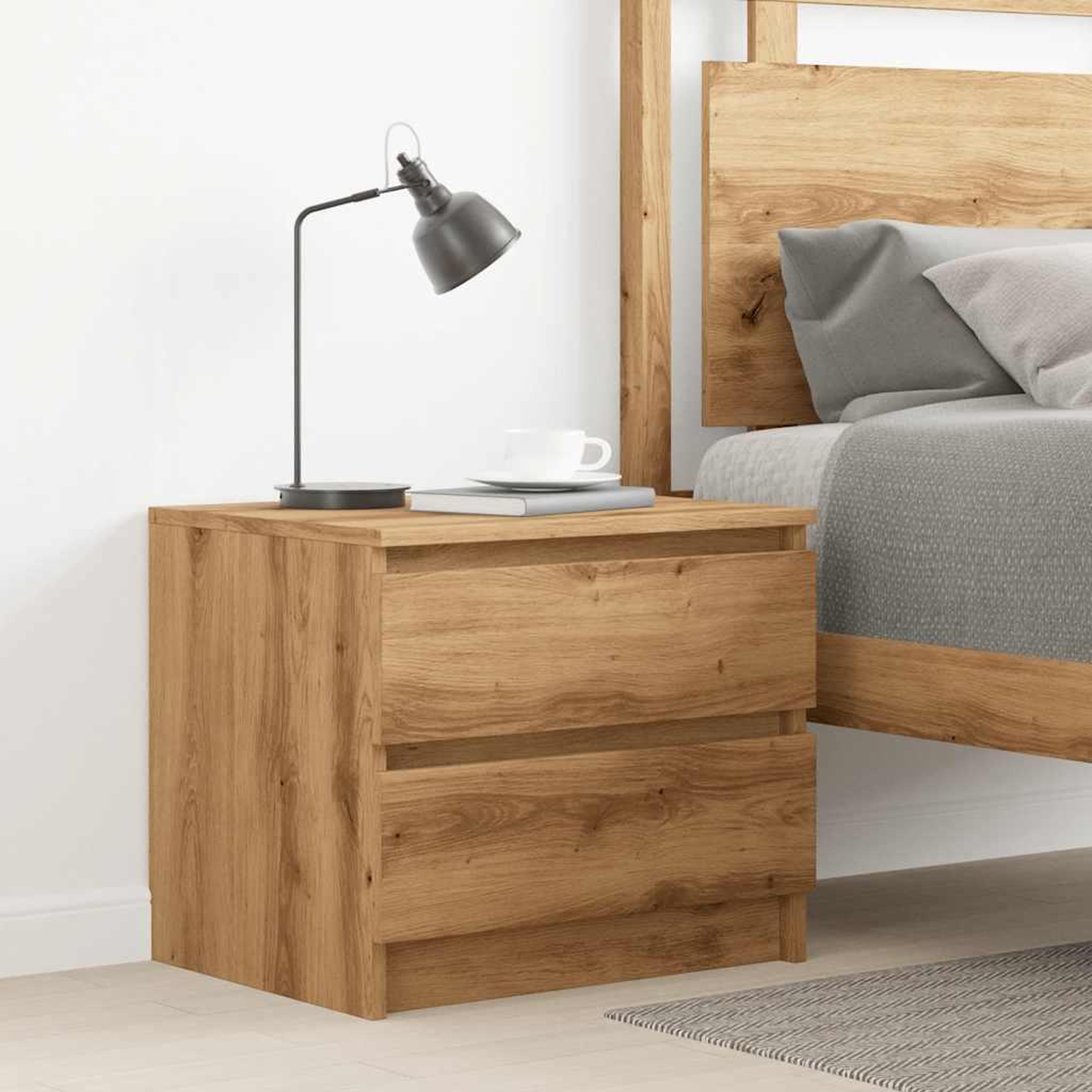 Voir la diapositive 3 : VIDAXL Table de chevet chene artisanal 50x40x43.5 cm bois d'ingenierie