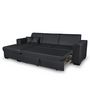 Voir la diapositive 4 : Canapé d'angle gauche convertible 4 places avec coffre  de rangement revêtement tissu PU CARIBEA 