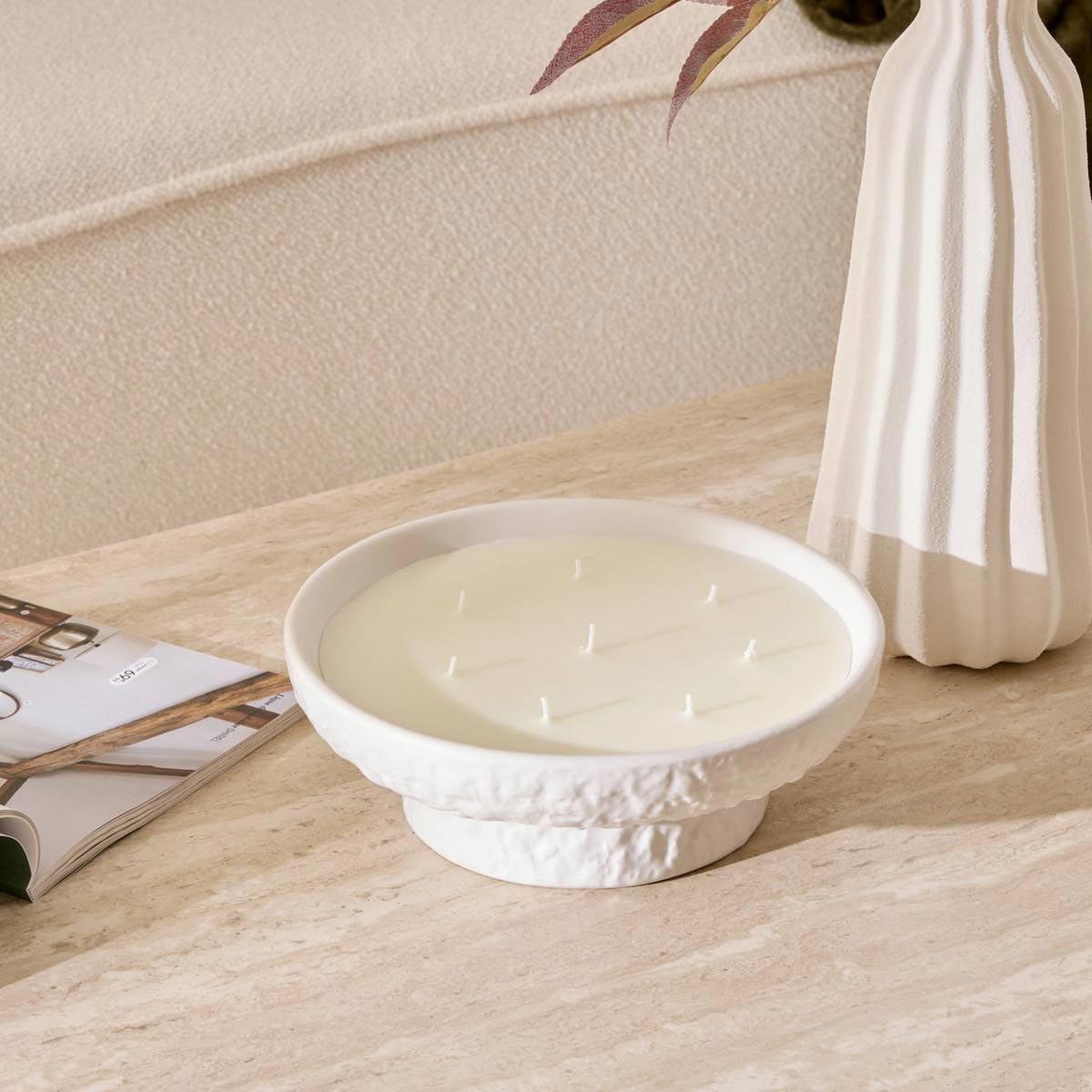 Voir la diapositive 4 : ATMOSPHERA Bougie parfumée en céramique  stony  400g vanille