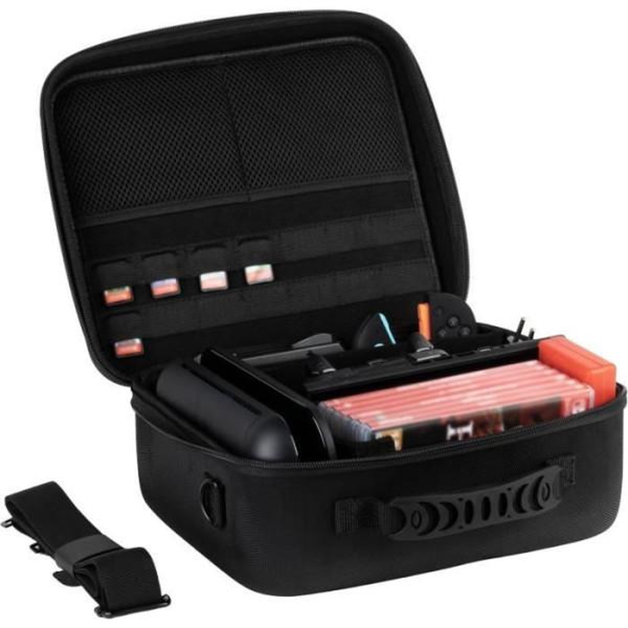 Voir la diapositive 2 : Konix Sacoche de protection et transport - KONIX - Big Carry Case Nintendo Switch 2 - Rangement accessoires - 14 compartiments jeux -
