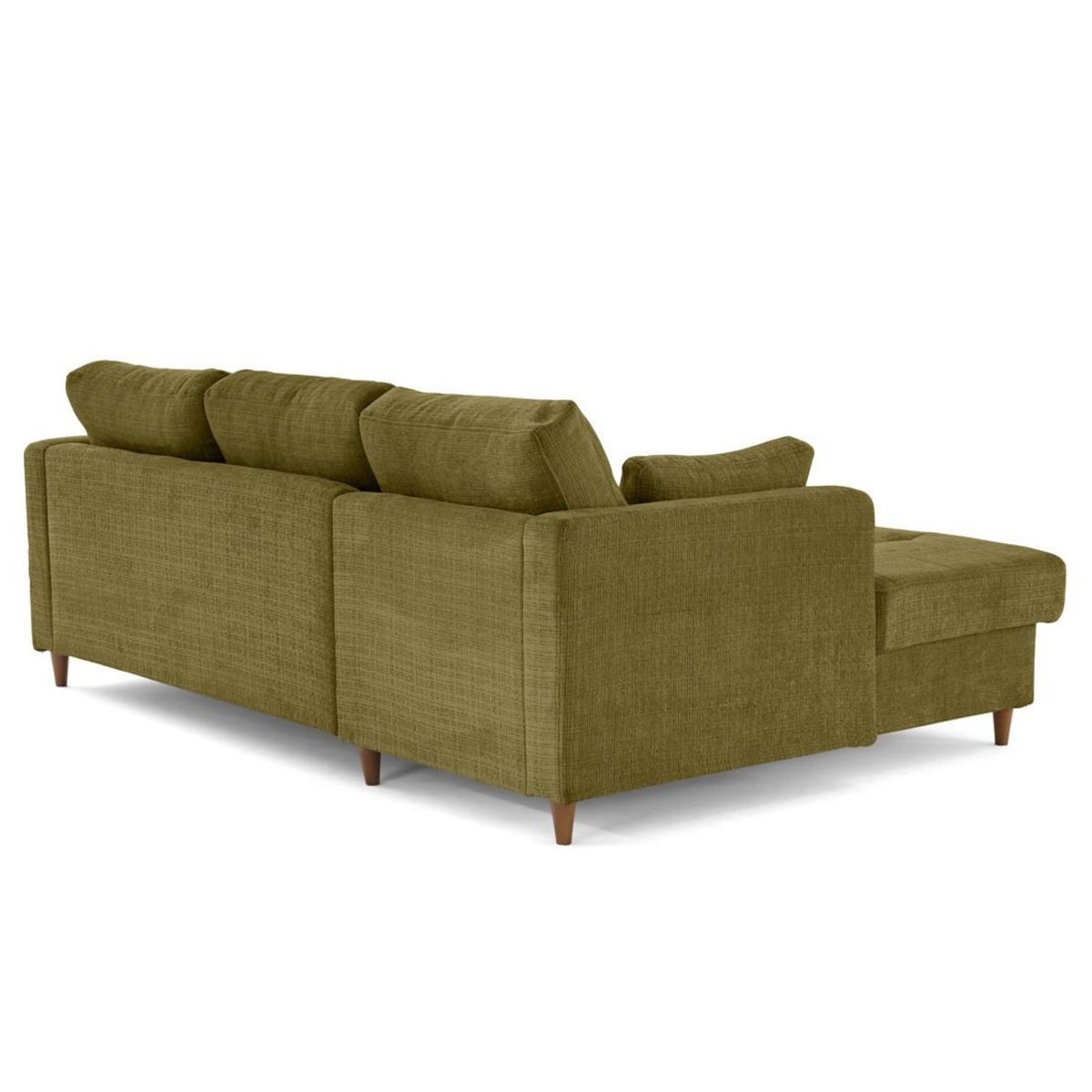 LISA DESIGN Anna - canapé d'angle gauche 4 places convertible avec coffre en velours texturé