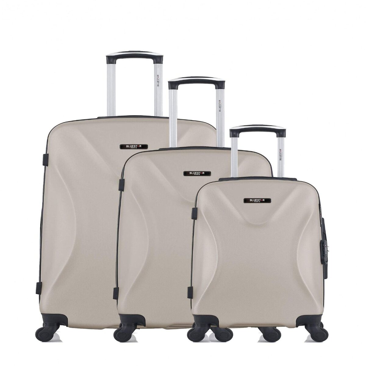 HERO BLUESTAR - Set de 3 Valises GARIBALDI 75 cm 4 Roues