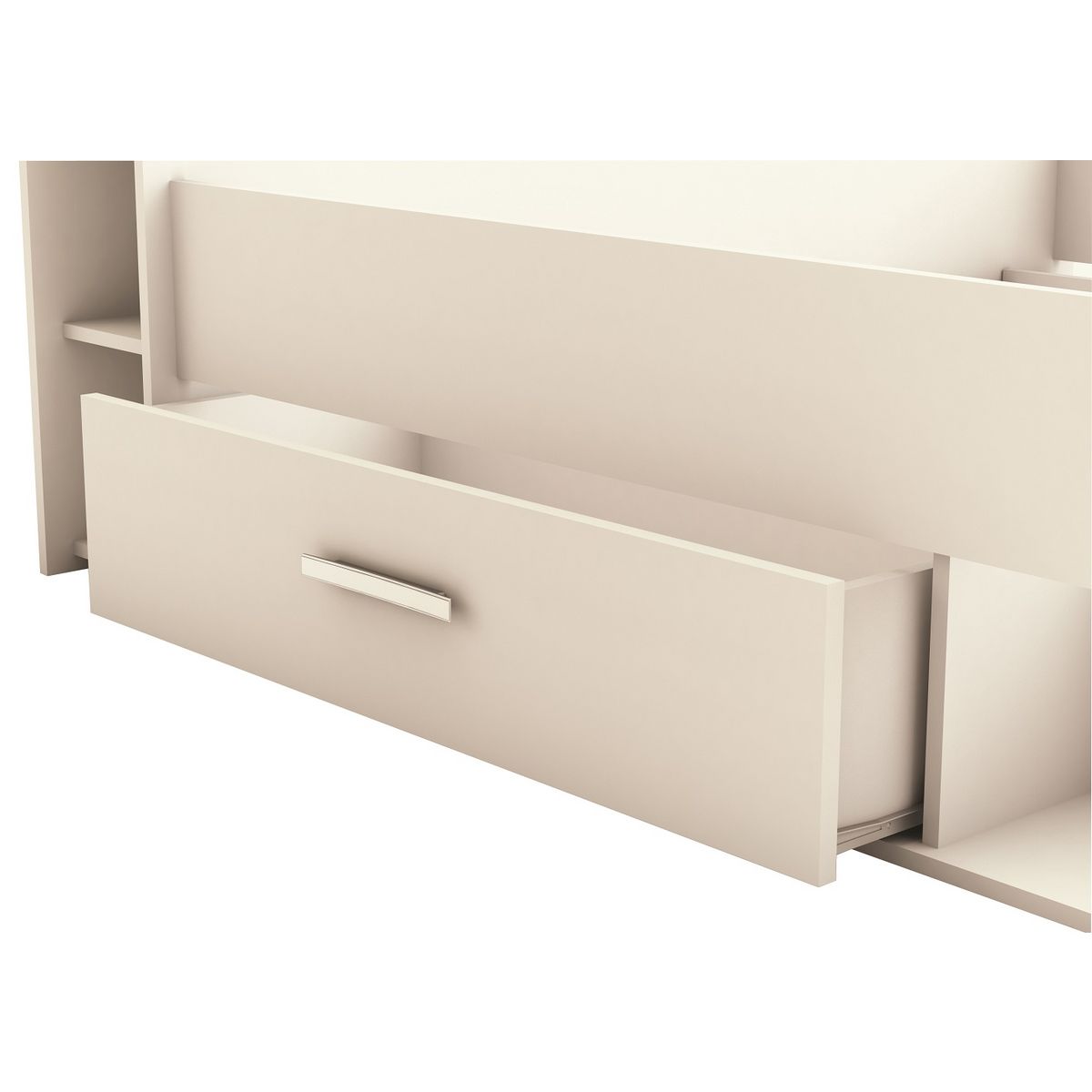 Lit 140 x190 cm avec tête de lit et rangements ILIAN