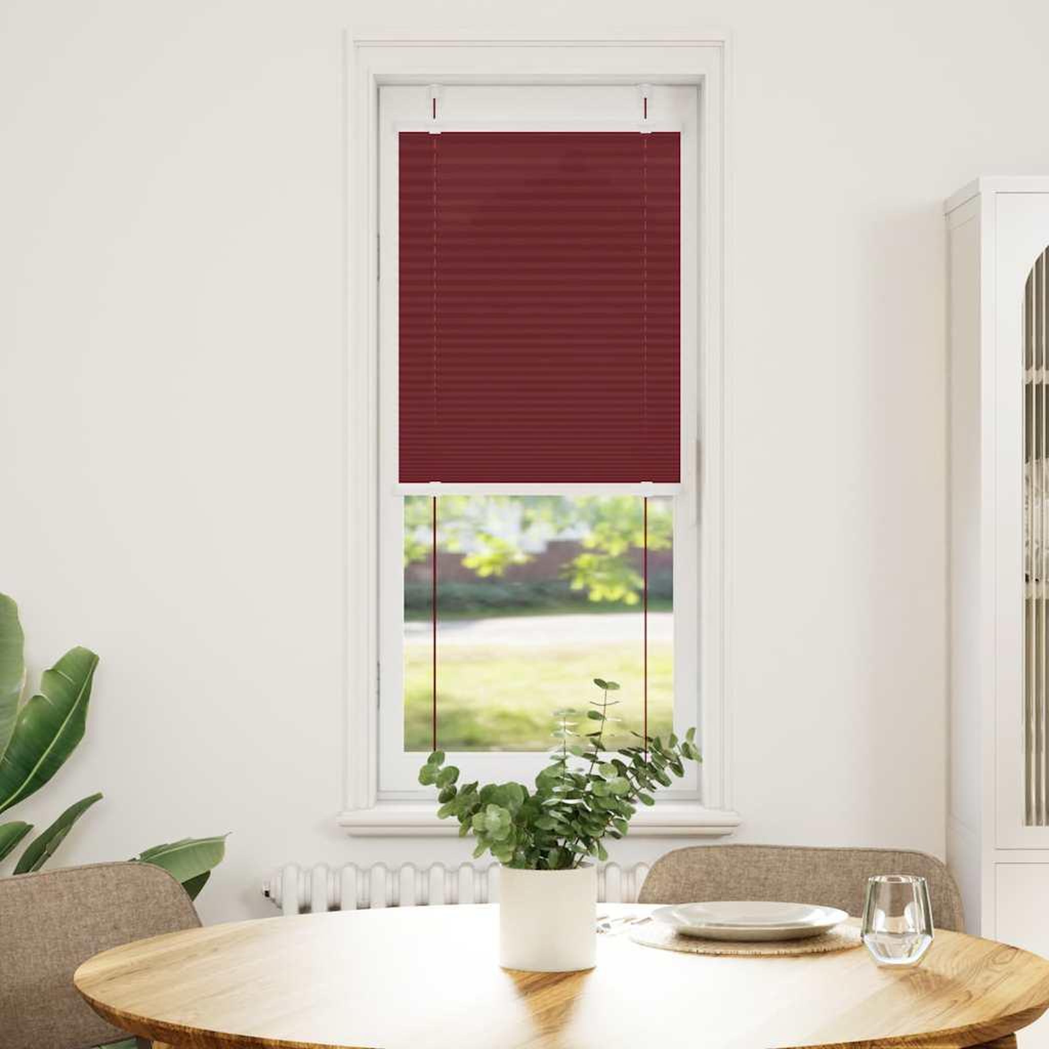 Voir la diapositive 2 : VIDAXL Store plisse rouge bordeaux 45x150 cm largeur du tissu 44,4 cm