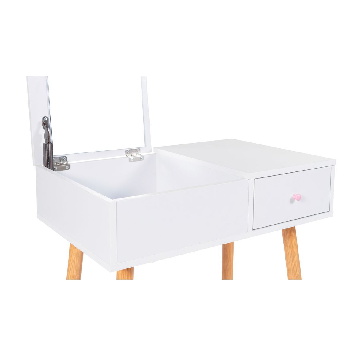 Coiffeuse avec miroir et pieds métal ELENA