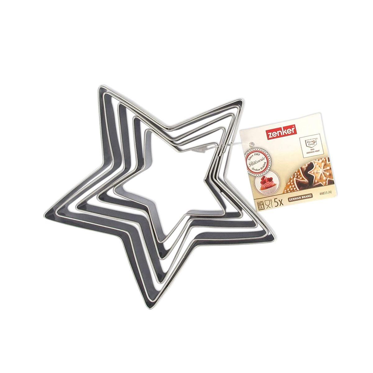 ZENKER Lot de 5 emporte-pièces de Noël en forme d'étoile Zenker Emporte-pièces