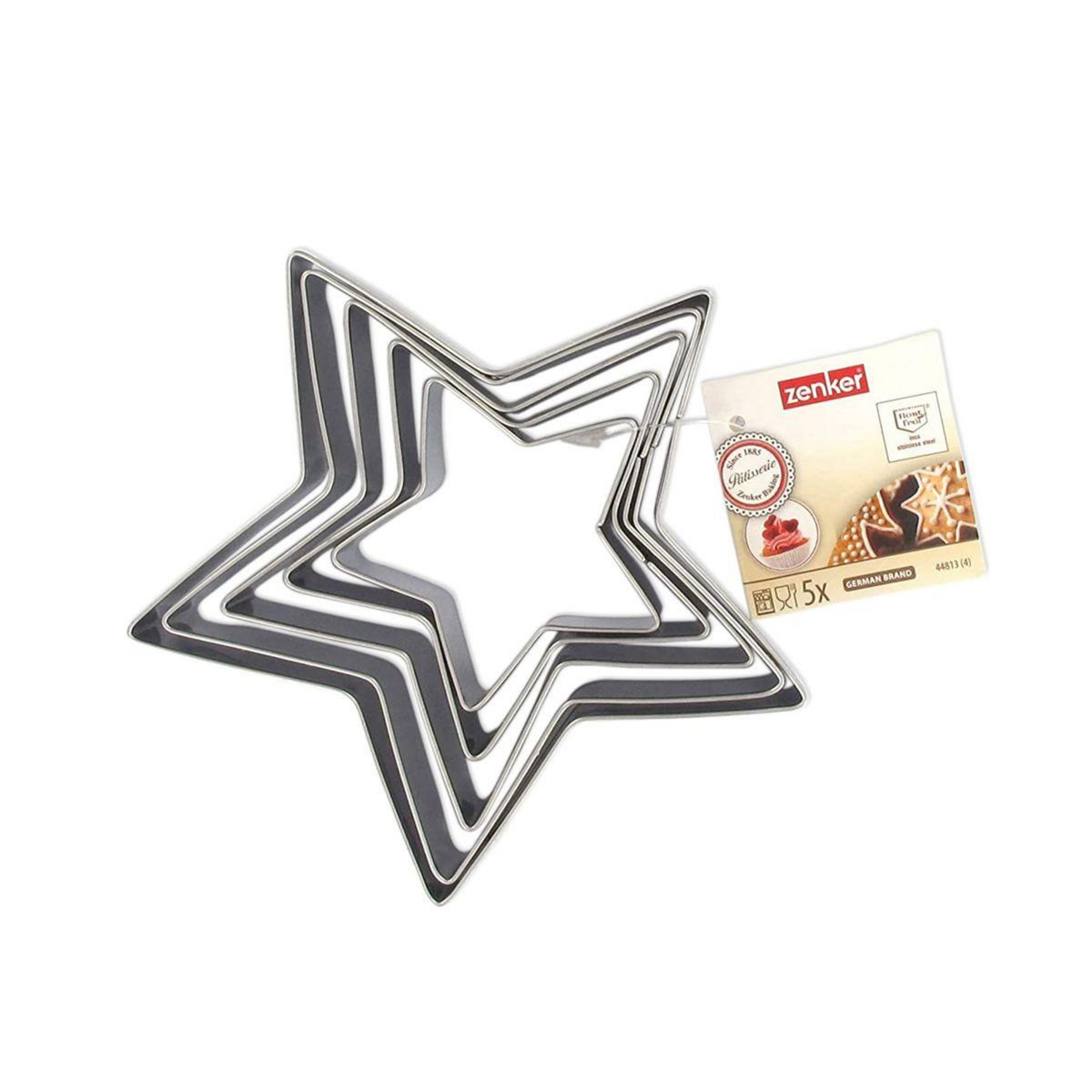 ZENKER Lot de 5 emporte-pièces de Noël en forme d'étoile Zenker Emporte-pièces