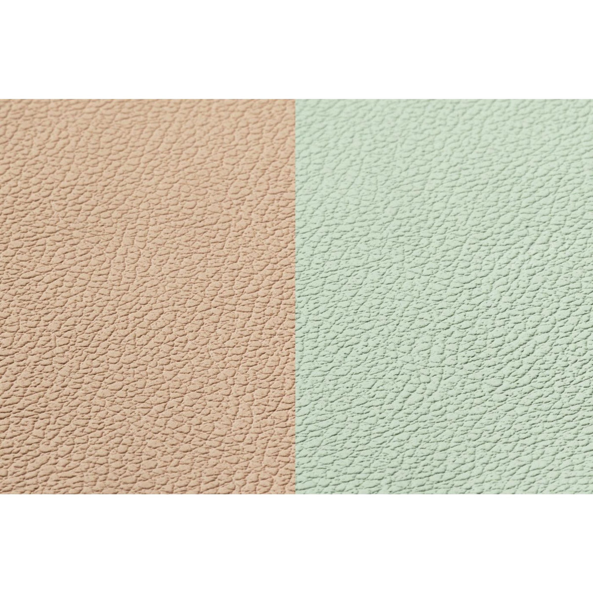 BJORN Set de table rectangulaire réversible - 6 pièces - Cuir recyclé rose pâle et vert pâle