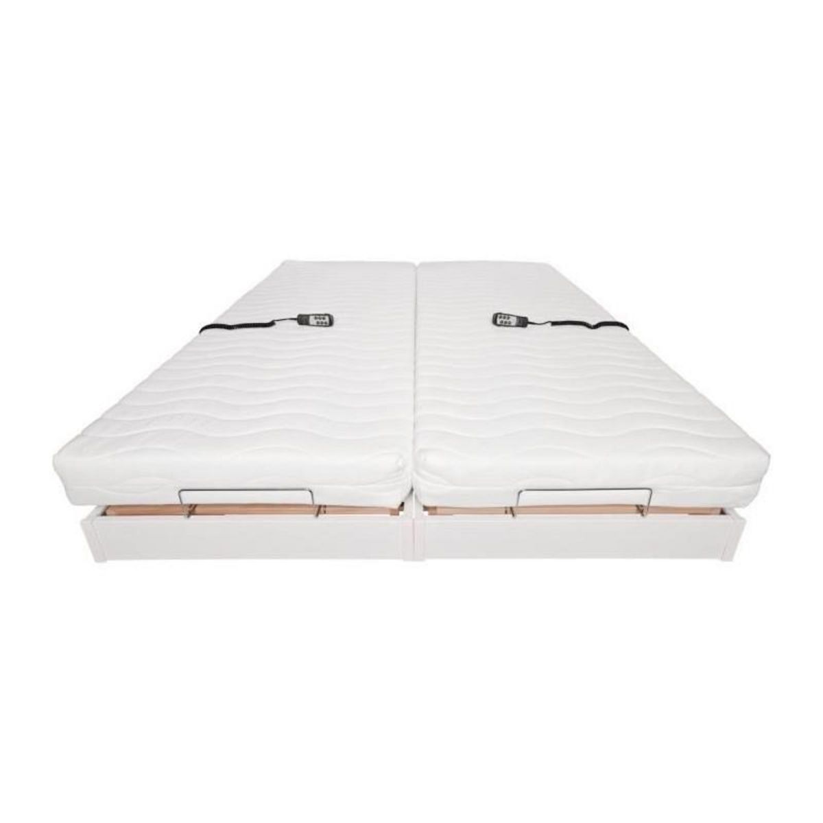 WEBED Ensemble relaxation matelas + sommiers électriques 2x70x190 - Mousse - Ferme - TALCA Fabrication française