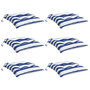 Voir la diapositive 3 : VIDAXL Coussins de chaise lot de 6 rayures bleues blanches 40x40x7 cm