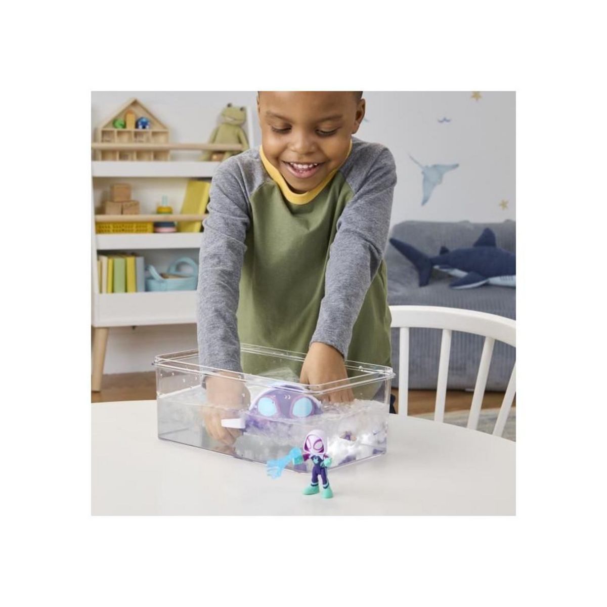 HASBRO Figurine et véhicule Ghost-Spider Water-Webs Tortue fantôme, Marvel Spidey et ses Amis Extraordinaires, Des 4 ans