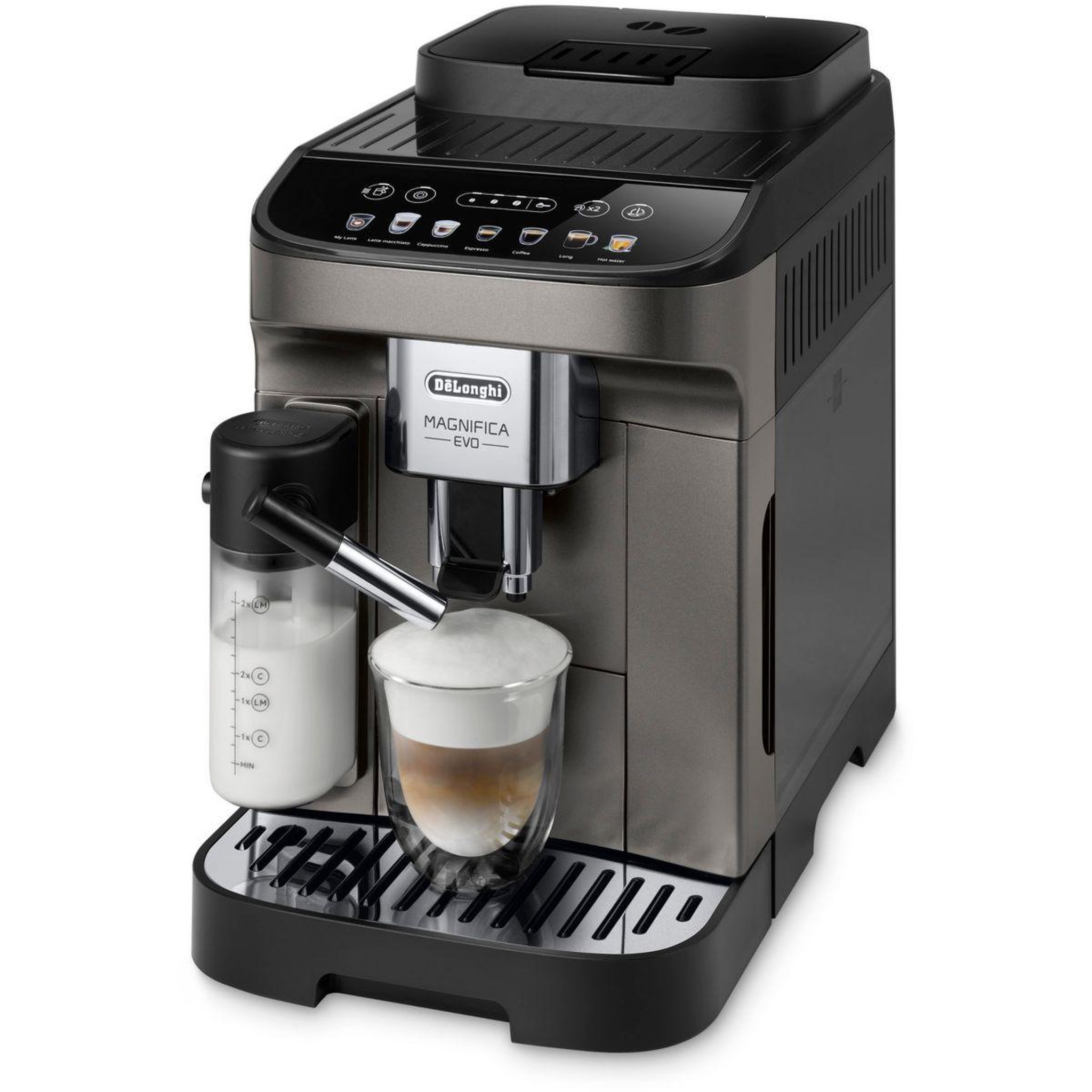 Voir la diapositive 2 : DELONGHI Expresso broyeur magnifica evo feb2981.tb titanium