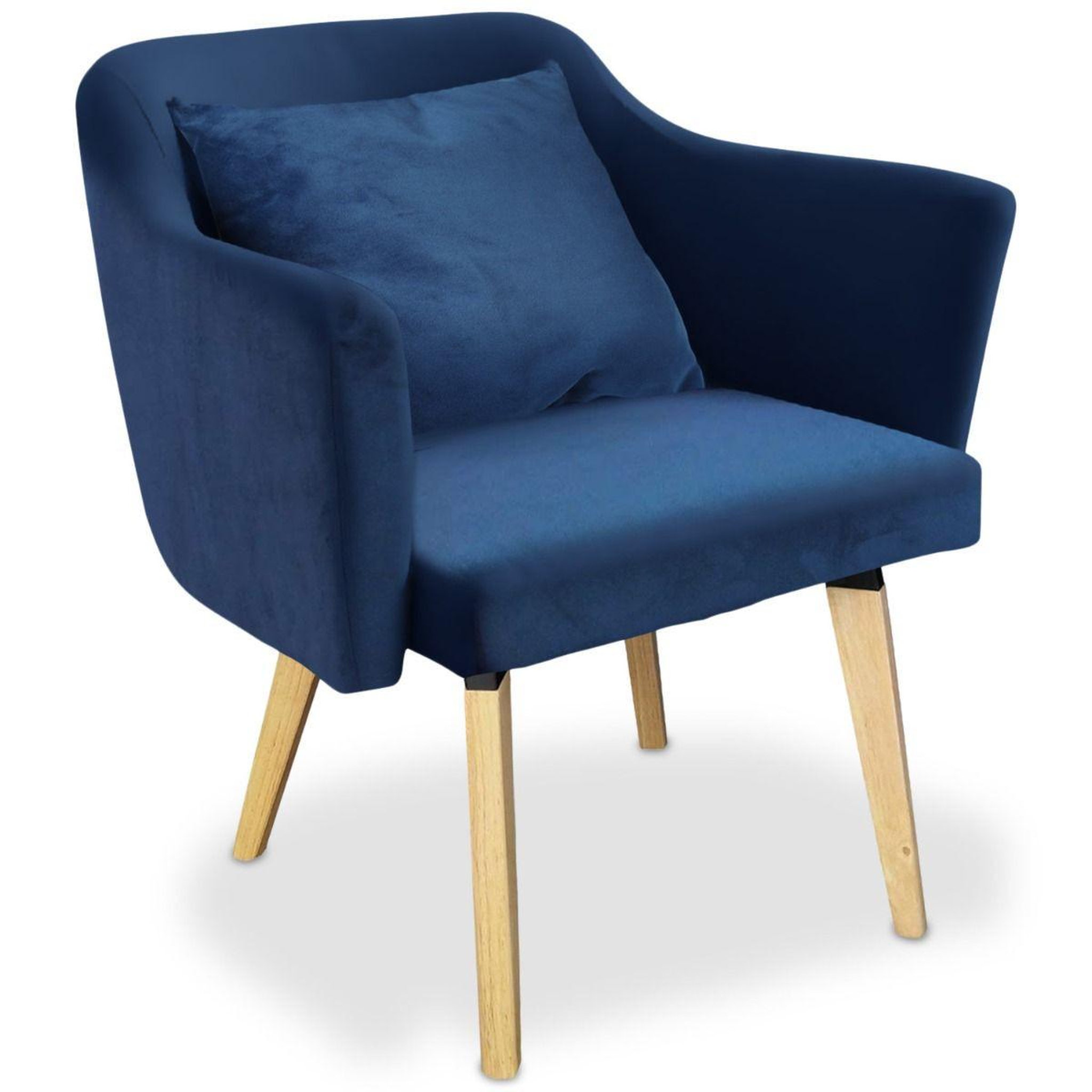 Voir la diapositive 2 : Paris Prix Lot de 2 fauteuils scandinave en tissu  delante  67cm bleu