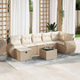 Voir la diapositive 1 : VIDAXL Salon de jardin avec coussins 8 pcs beige resine tressee