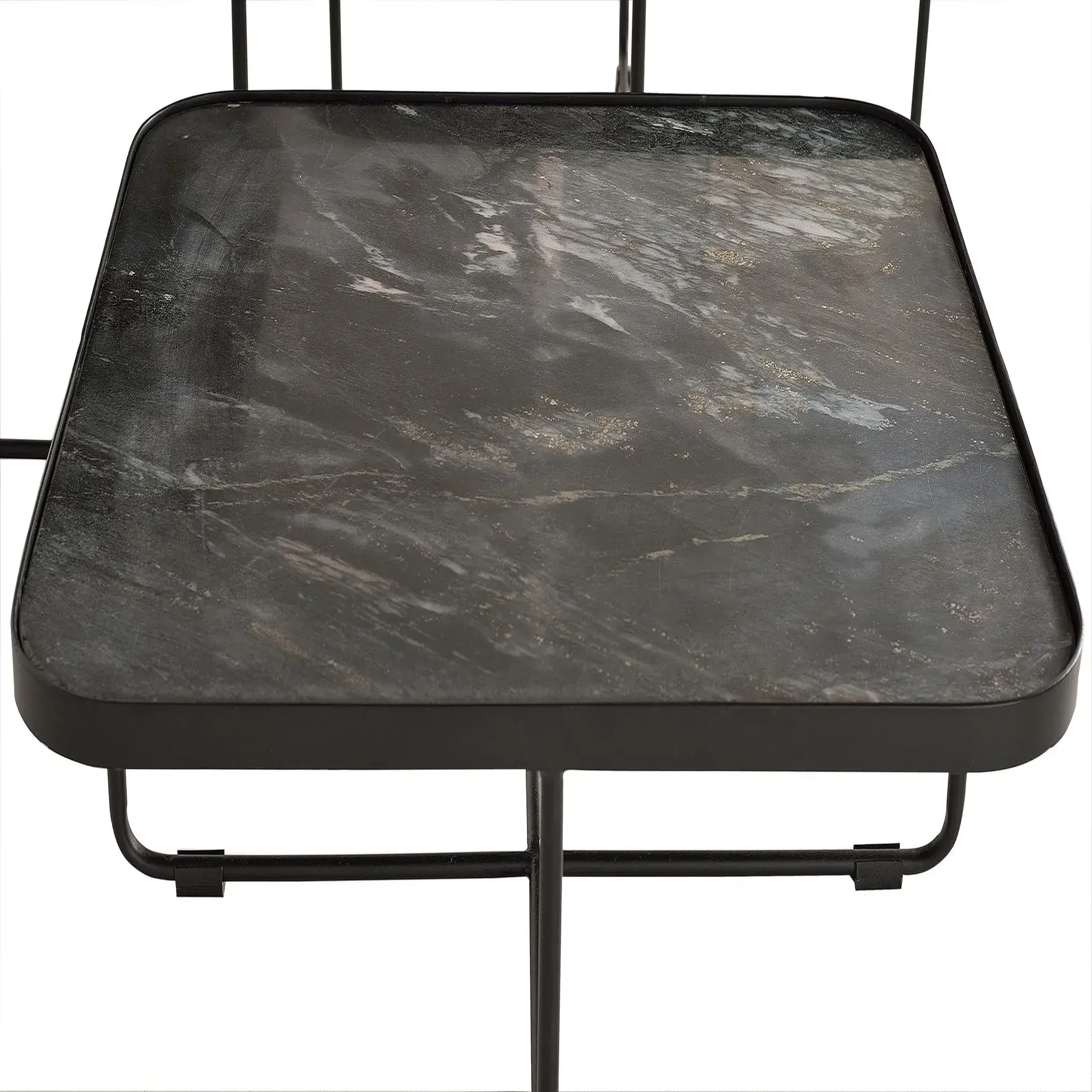 Voir la diapositive 3 : GINER Y COLOMER SL Lot de 3 tables d'appoint de marbre grand 60 cm, moyenne 60 cm, petite 60 cm style industriel