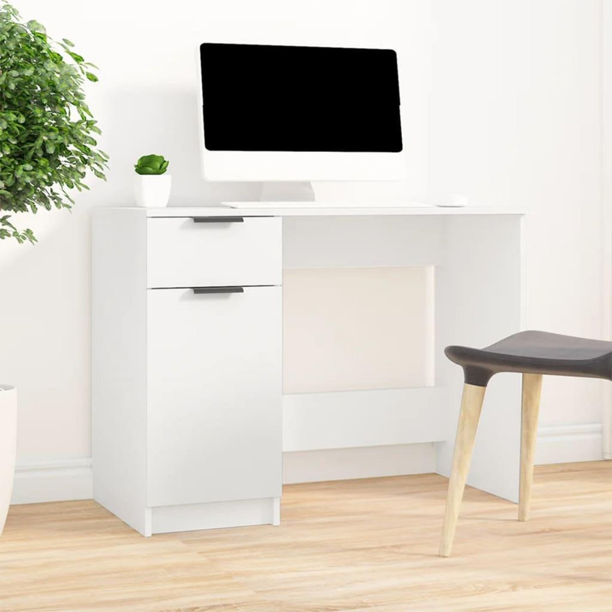 VIDAXL Bureau Blanc 100x50x75 cm Bois d'ingenierie