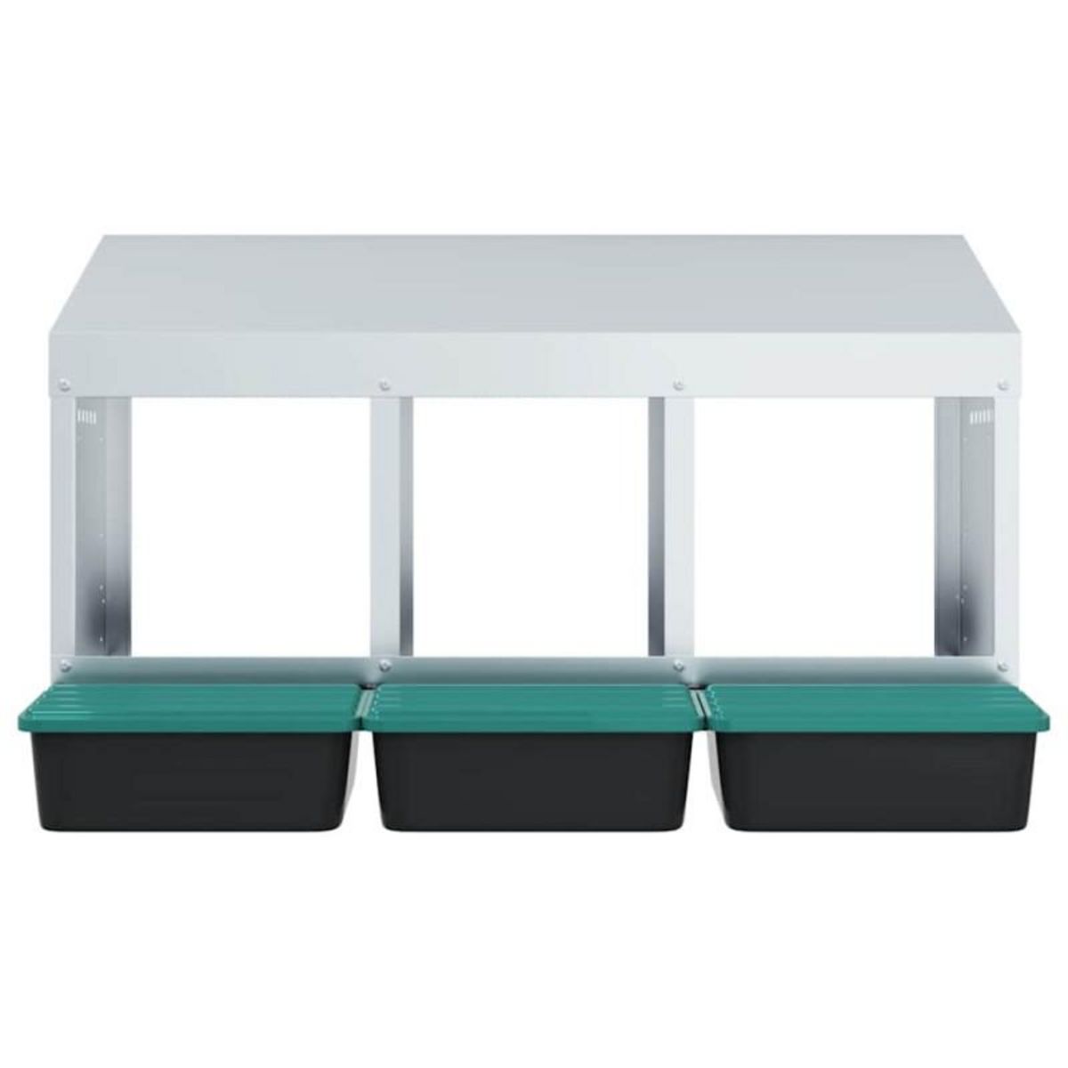 VIDAXL Nichoir à poules3 compartiments, fixation murale, acier galvanisé