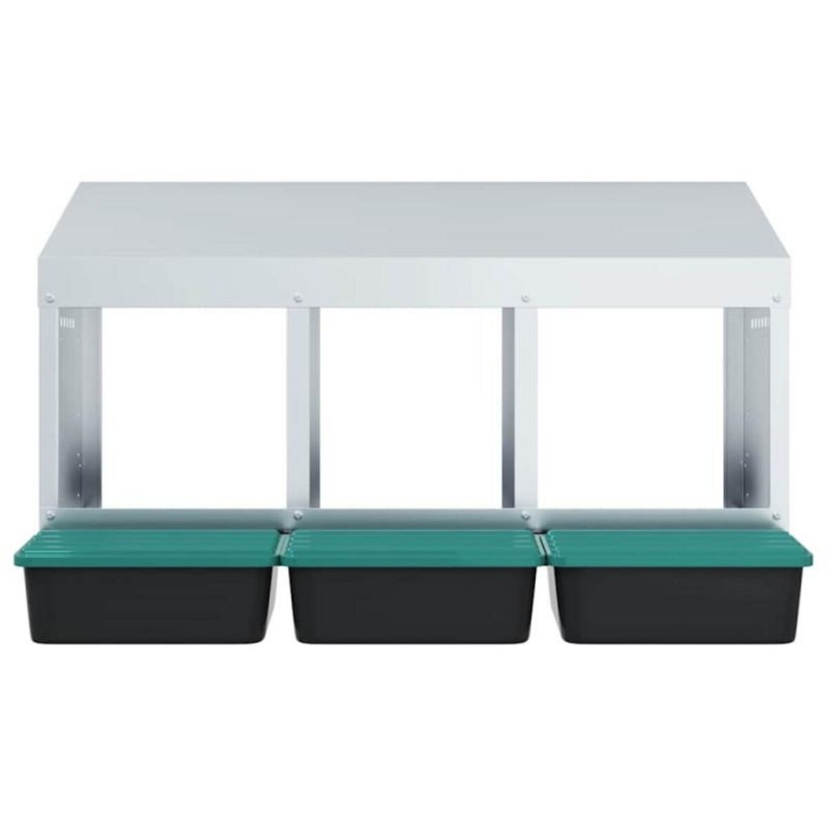 VIDAXL Nichoir à poules3 compartiments, fixation murale, acier galvanisé