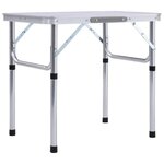 VIDAXL Table pliable de camping Blanc Aluminium 60x45 cm