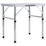 Voir la diapositive 1 : VIDAXL Table pliable de camping Blanc Aluminium 60x45 cm