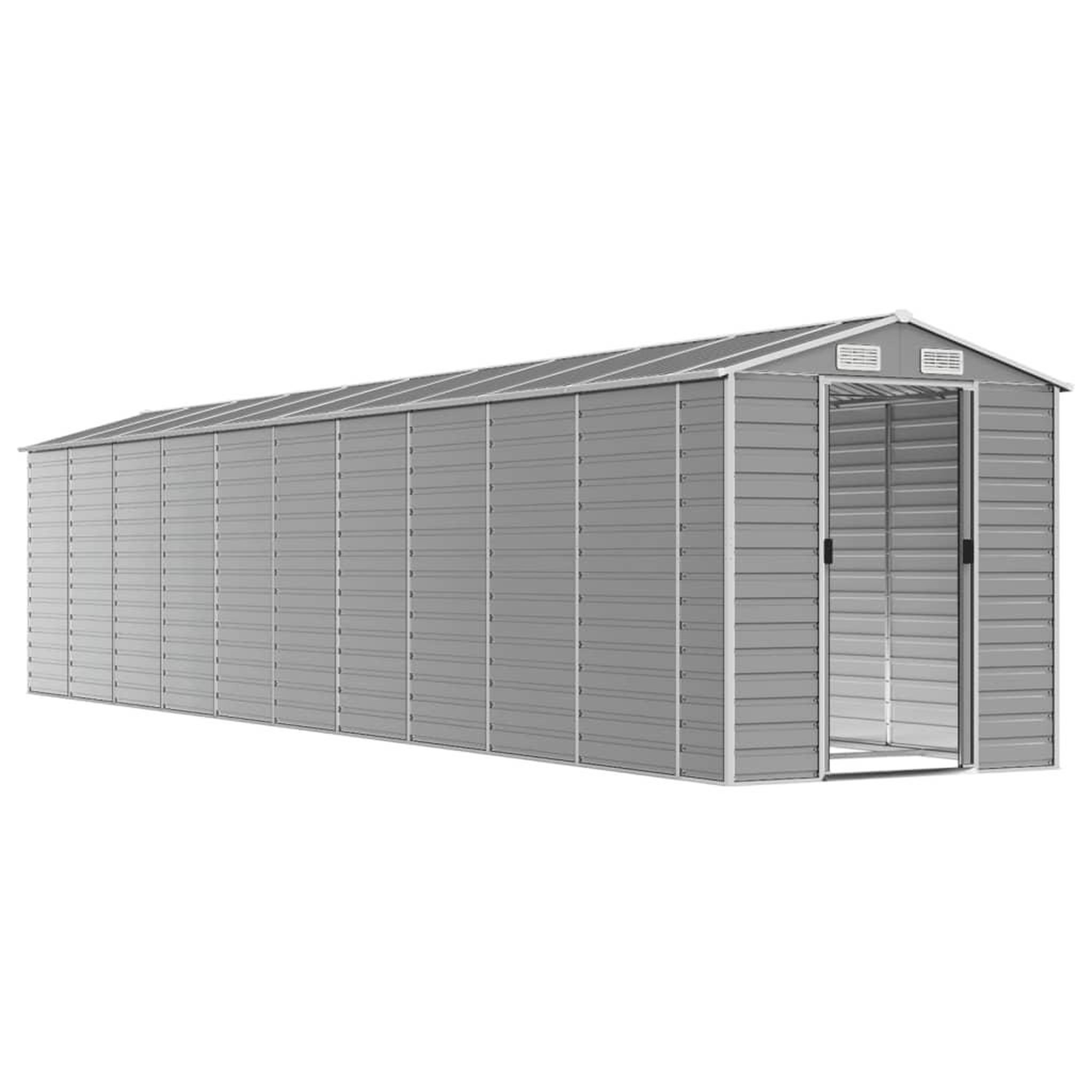 Voir la diapositive 3 : VIDAXL Abri de jardin gris clair 191x895x198 cm acier galvanise