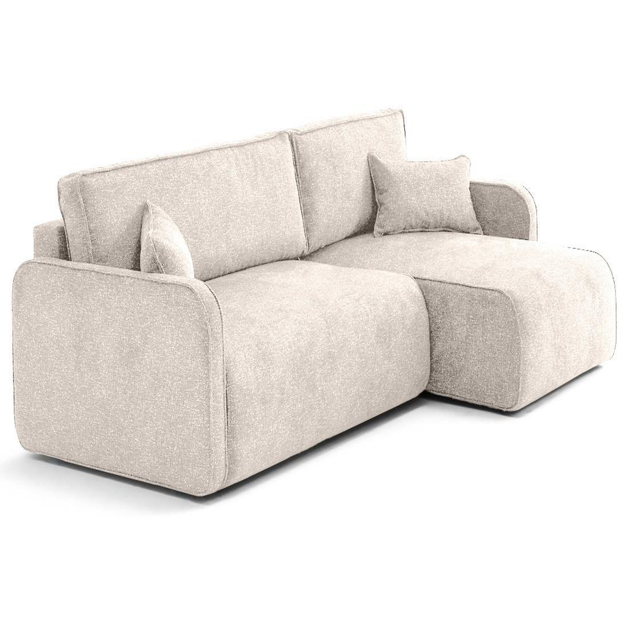 Voir la diapositive 4 : LISA DESIGN Apolline - canapé d'angle réversible 4 places convertible avec coffres en tissu moucheté