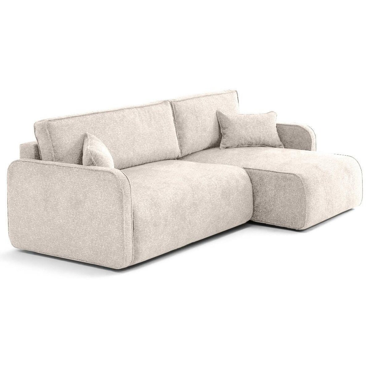 LISA DESIGN Apolline - canapé d'angle réversible 4 places convertible avec coffres en tissu moucheté