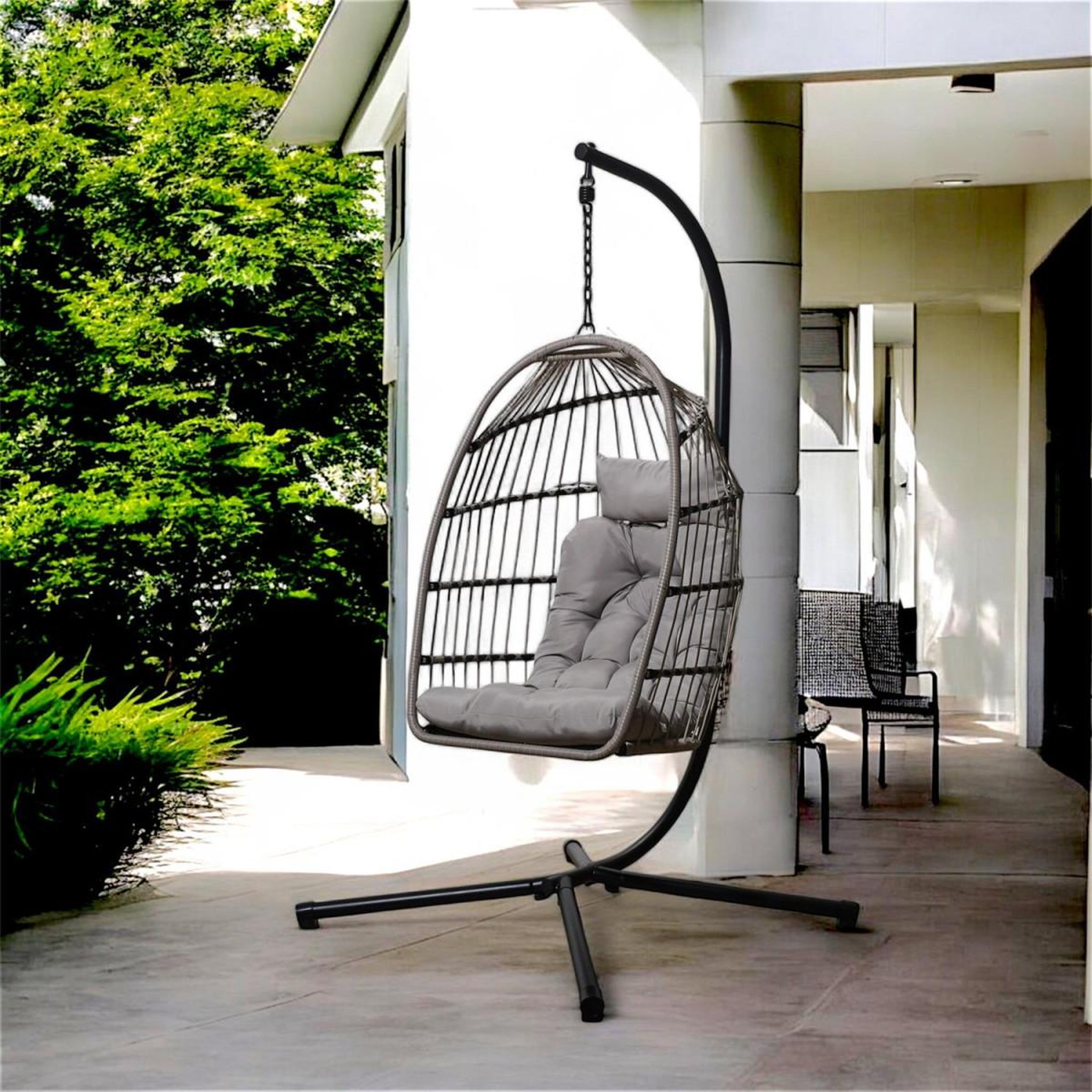 Voir la diapositive 6 : The Home Deco Factory Fauteuil suspendu  hanoi  105cm anthracite