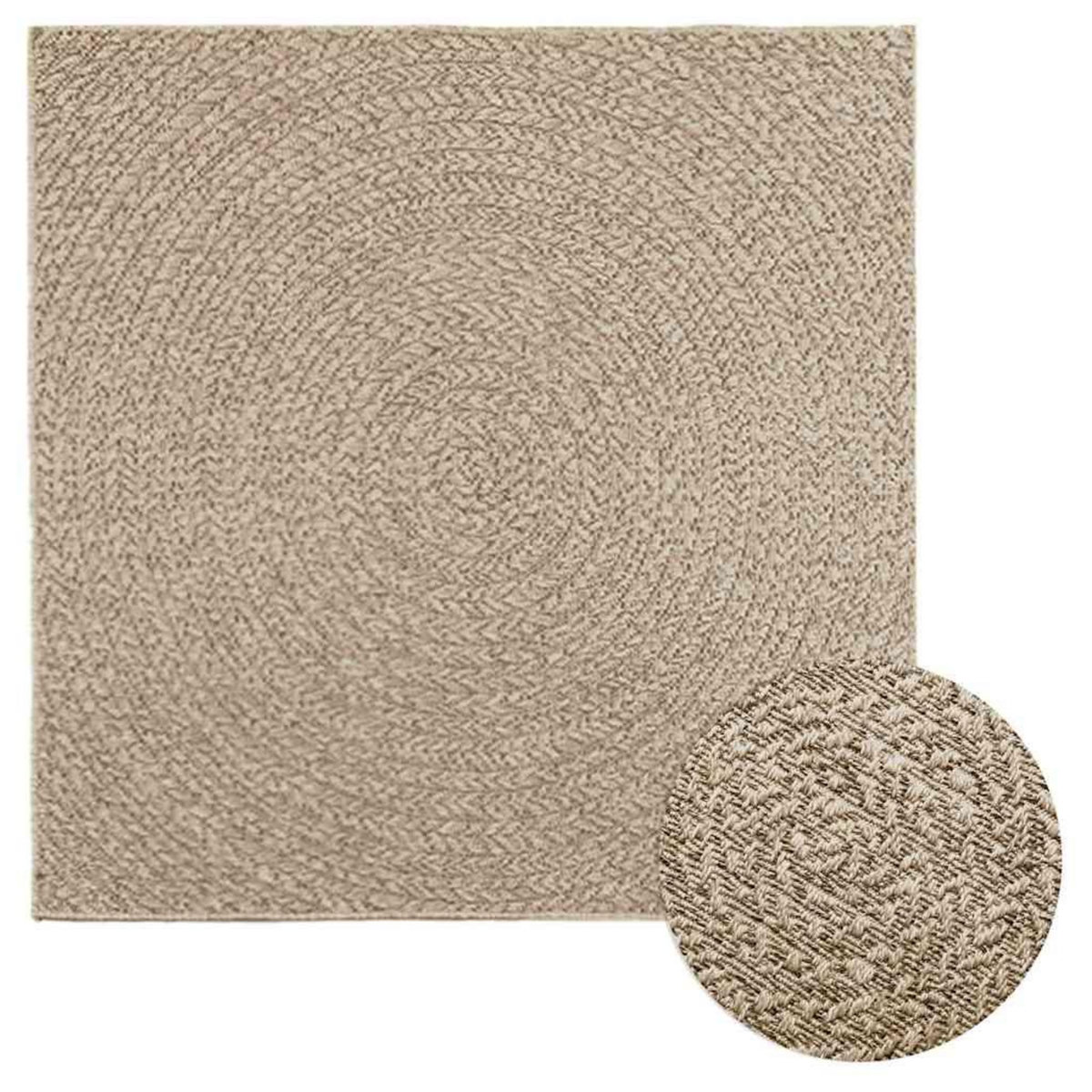 VIDAXL Tapis ZIZUR beige 120x120 cm aspect de jute interieur exterieur