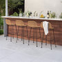 Voir la diapositive 6 : Rendez vous déco Lot de 2 chaises de bar 76 cm en résine tressée marron-Jigani