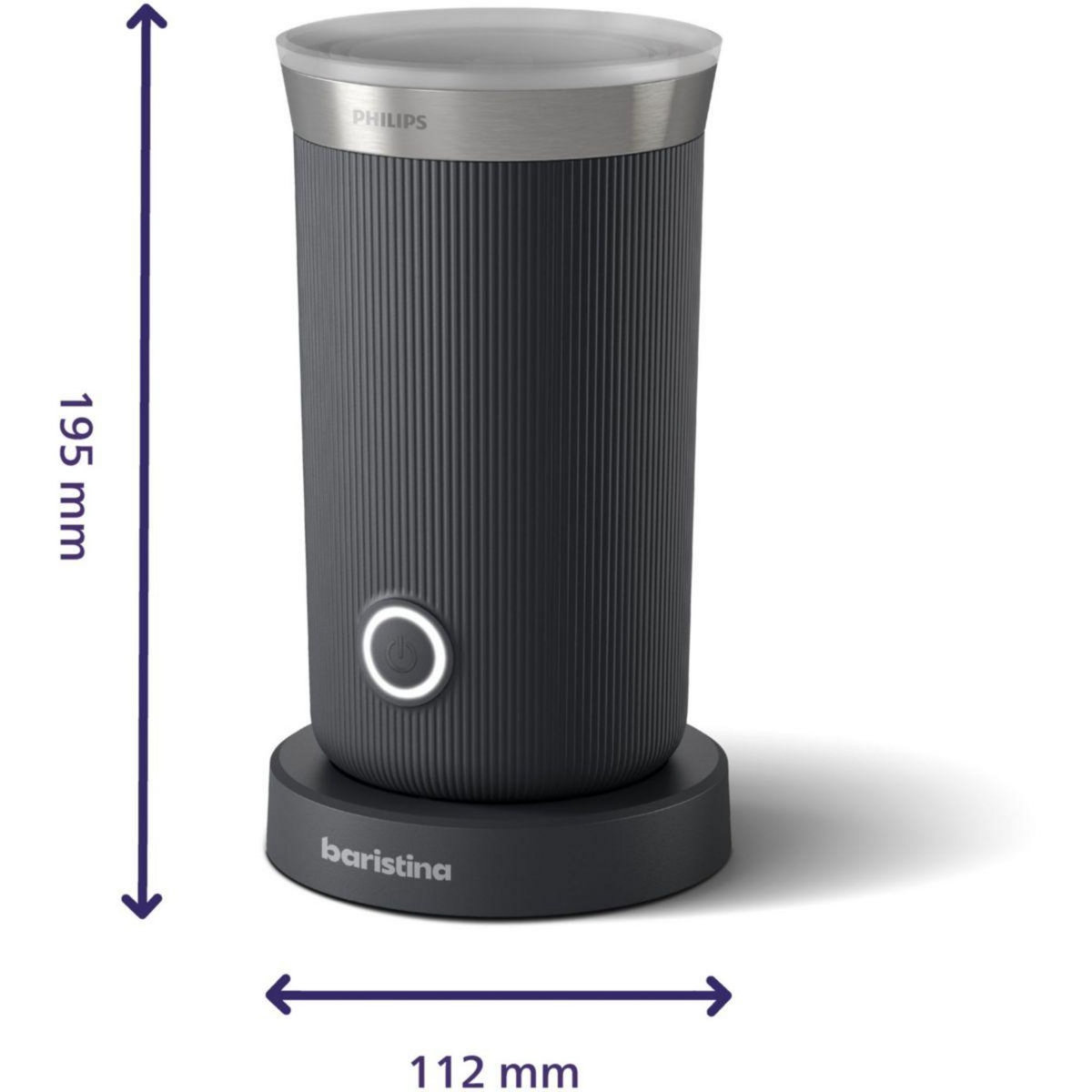 Philips Machine à expresso Baristina BAR303/60 cafetière à grain Noire + mousseur à Lait