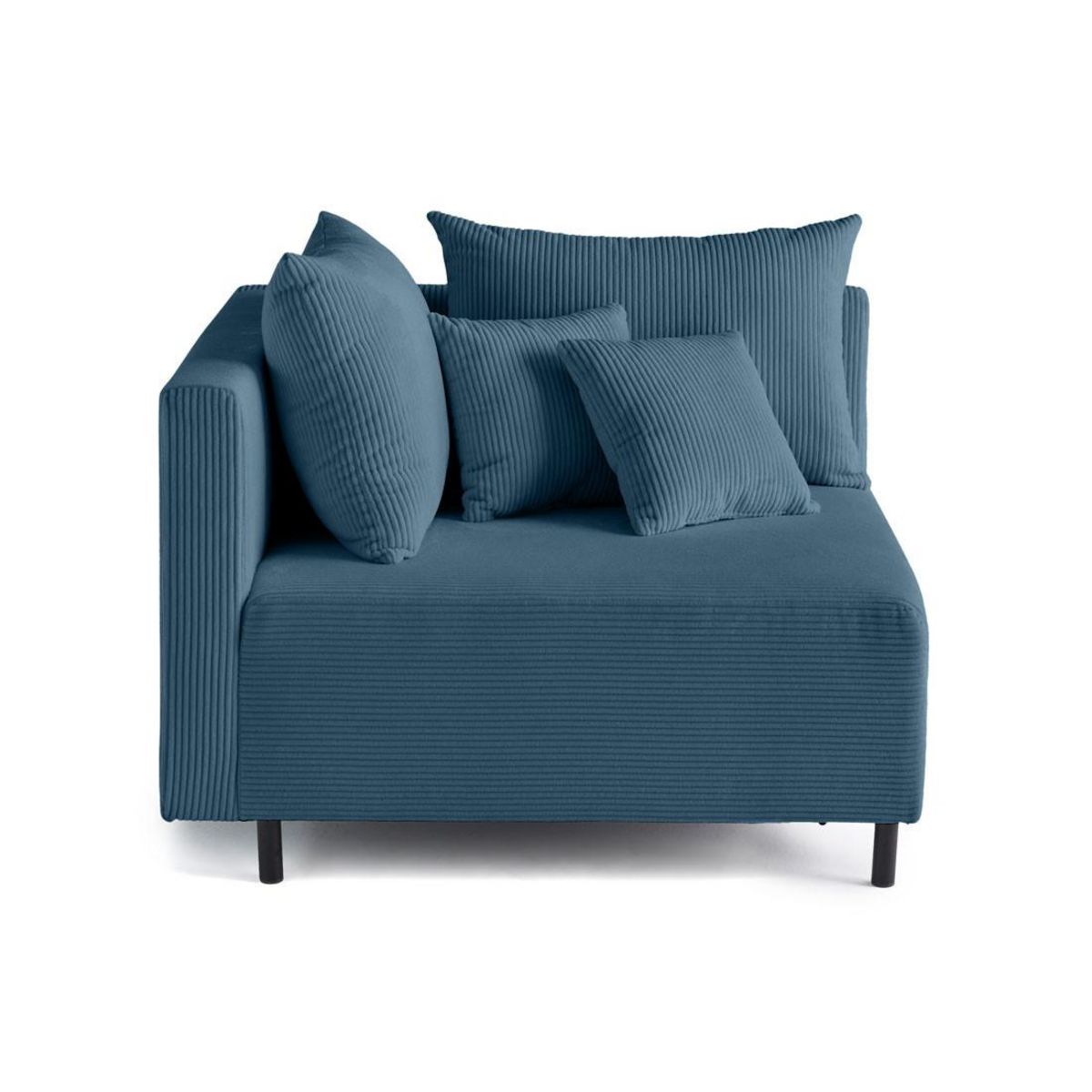 LISA DESIGN Edinburg - module d'assise d'angle gauche - en velours côtelé