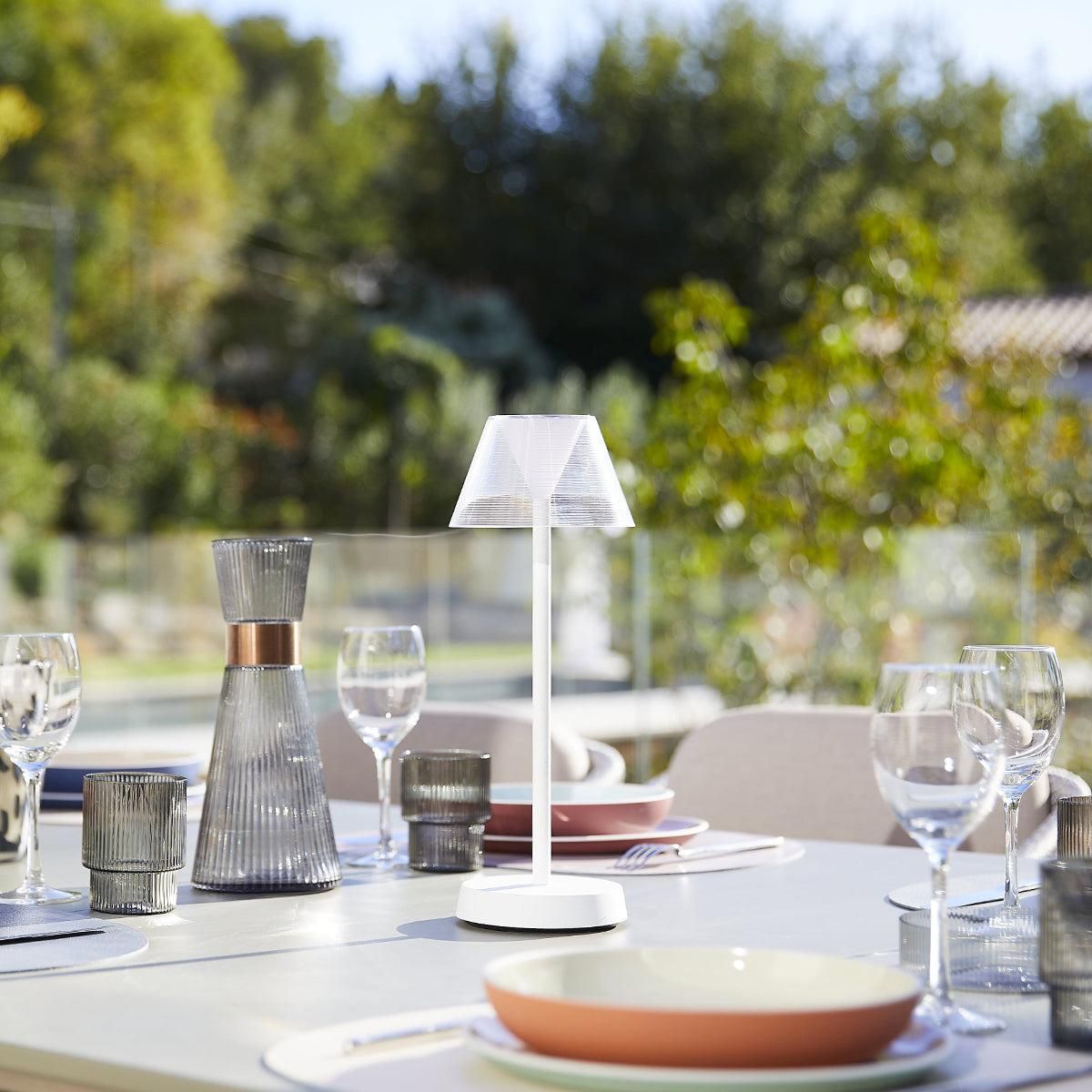 Lumisky Lampe de table sans fil LED BEVERLY Blanc Plastique H34CM