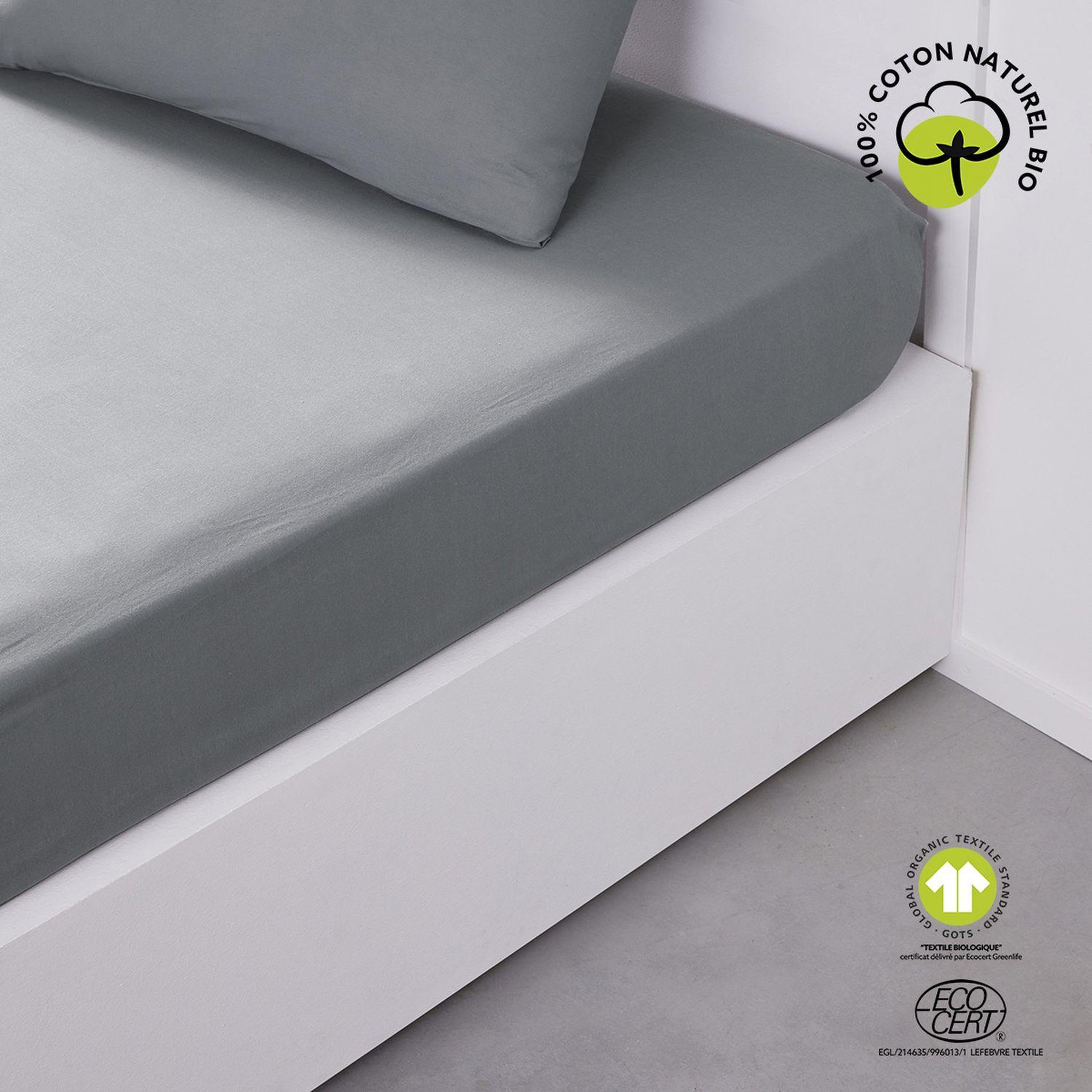 Voir la diapositive 2 : Today Drap housse 2 places - 100% coton BIO