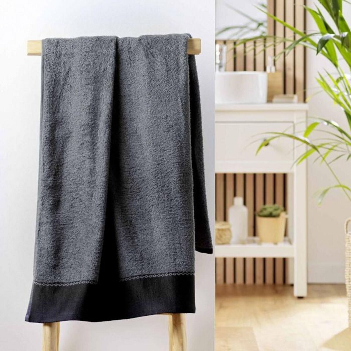 Paris Prix Drap de Bain  Majesty  90x150cm Anthracite