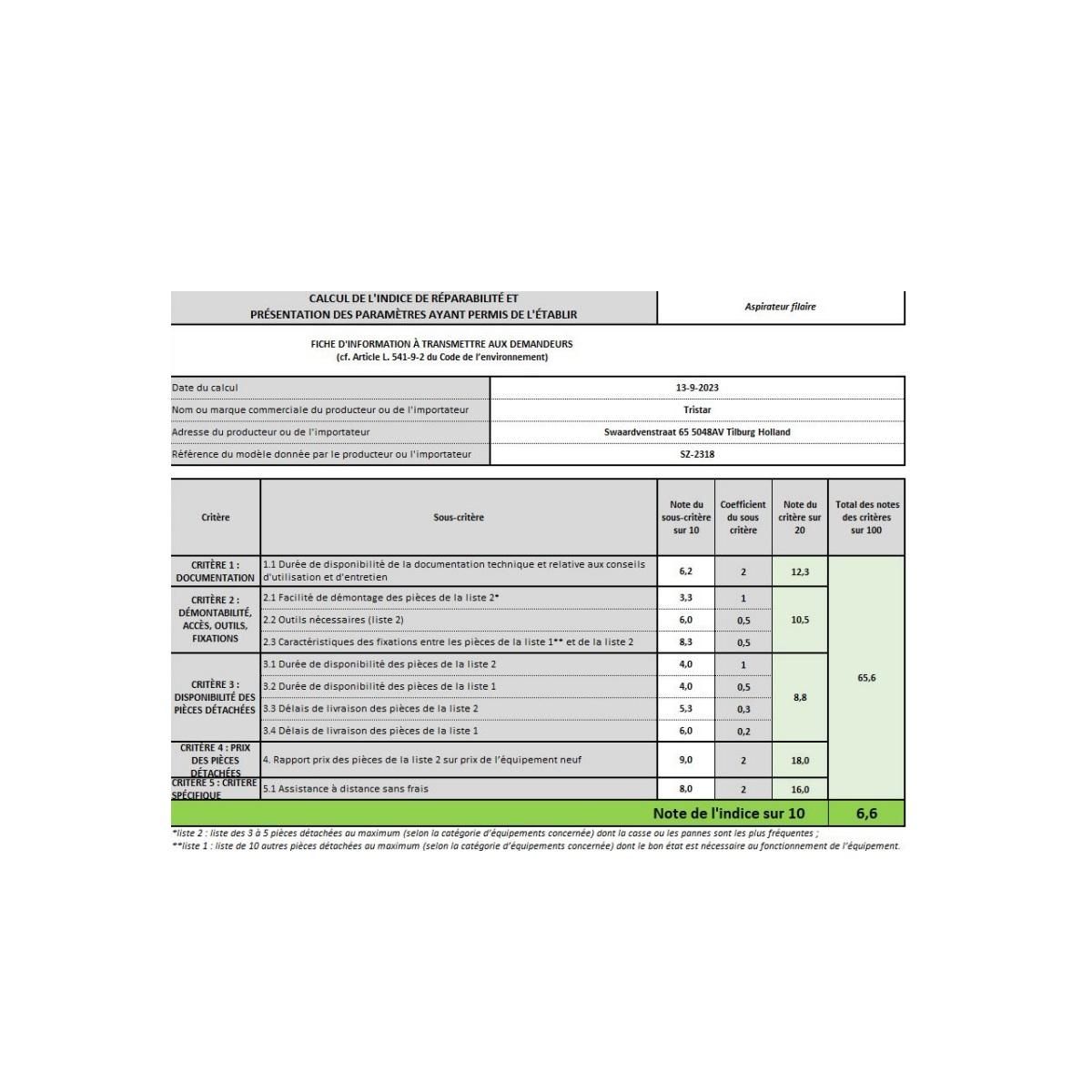TRISTAR Aspirateur balai 2en1 secteur 230v - SZ-2318