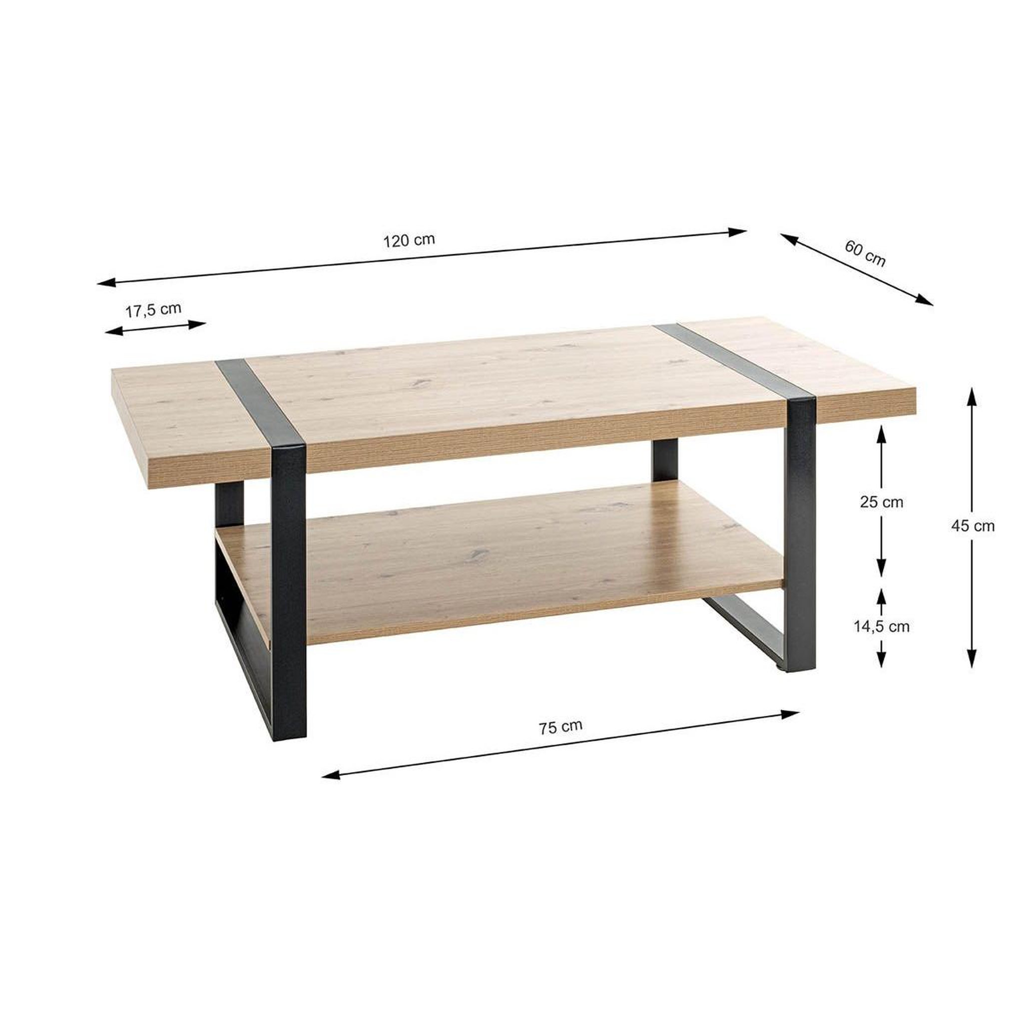Voir la diapositive 5 : Paris Prix Table basse  miranda  120cm chêne & noir