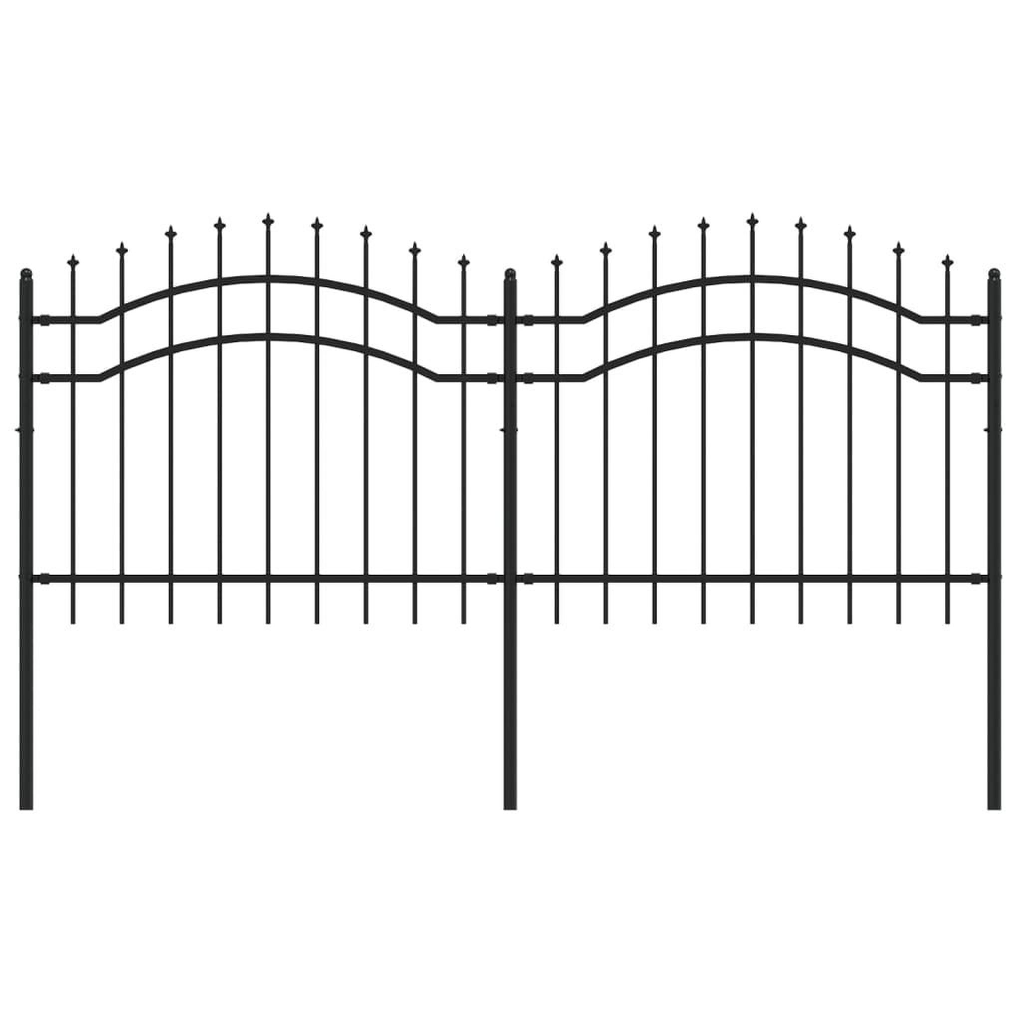 Voir la diapositive 2 : VIDAXL Cloture de jardin avec sommet de lance Noir 140 cm