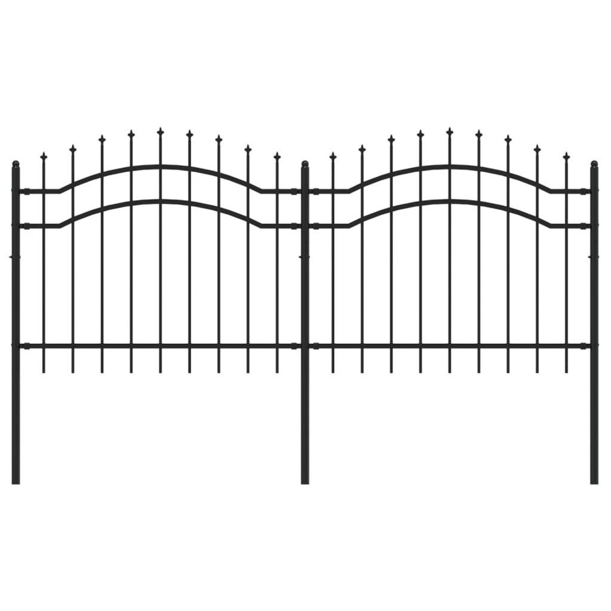 VIDAXL Cloture de jardin avec sommet de lance Noir 140 cm