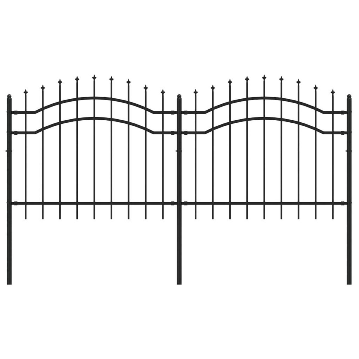 VIDAXL Cloture de jardin avec sommet de lance Noir 140 cm