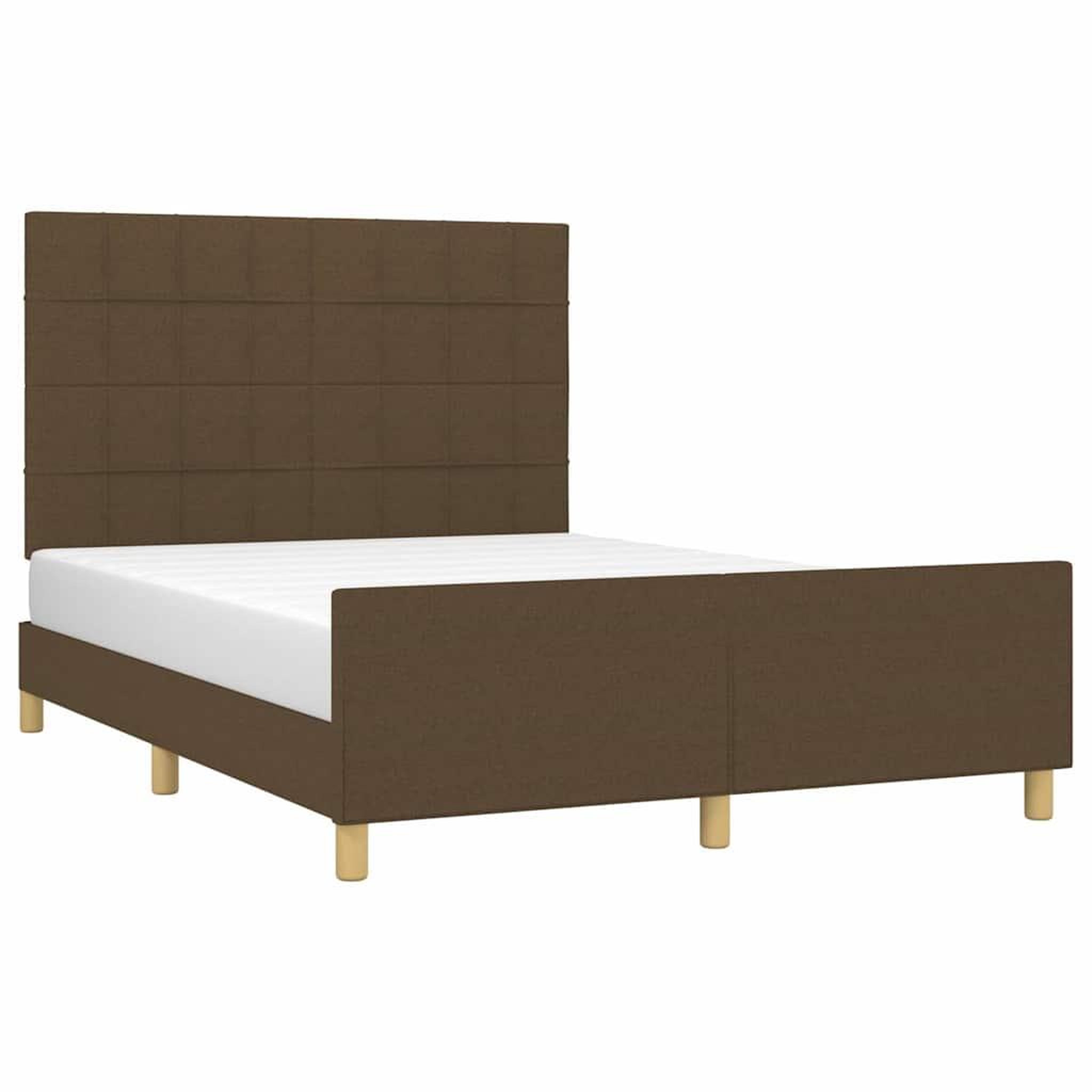Voir la diapositive 4 : VIDAXL Cadre de lit sans matelas marron fonce 140x200 cm tissu
