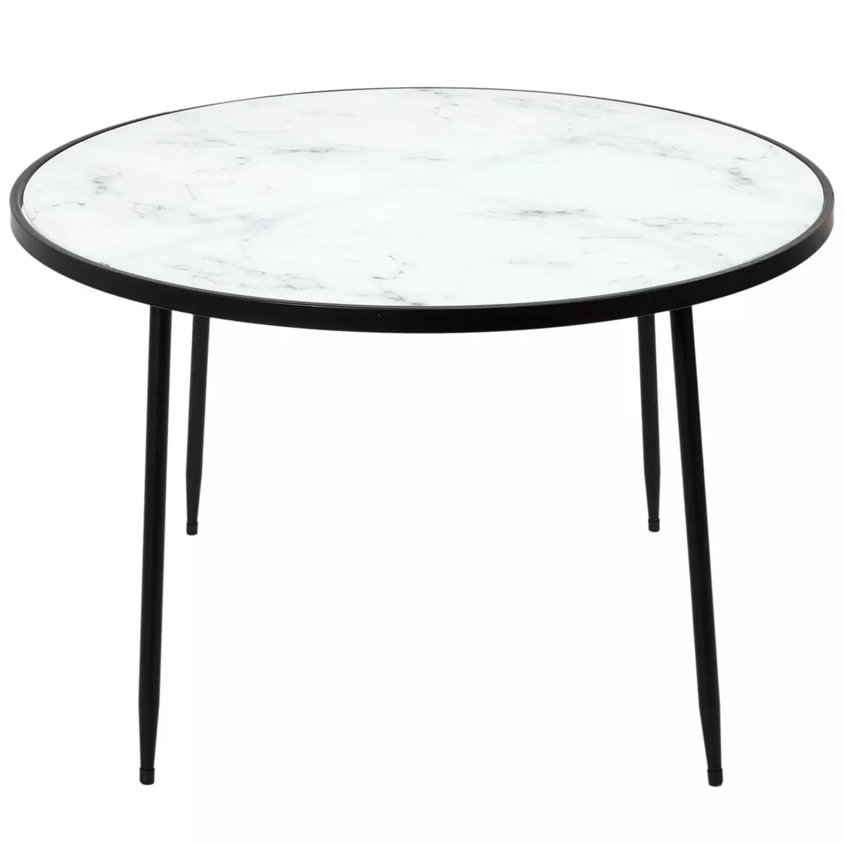 TOILINUX Table basse Felicity effet marbre - Blanc et noir