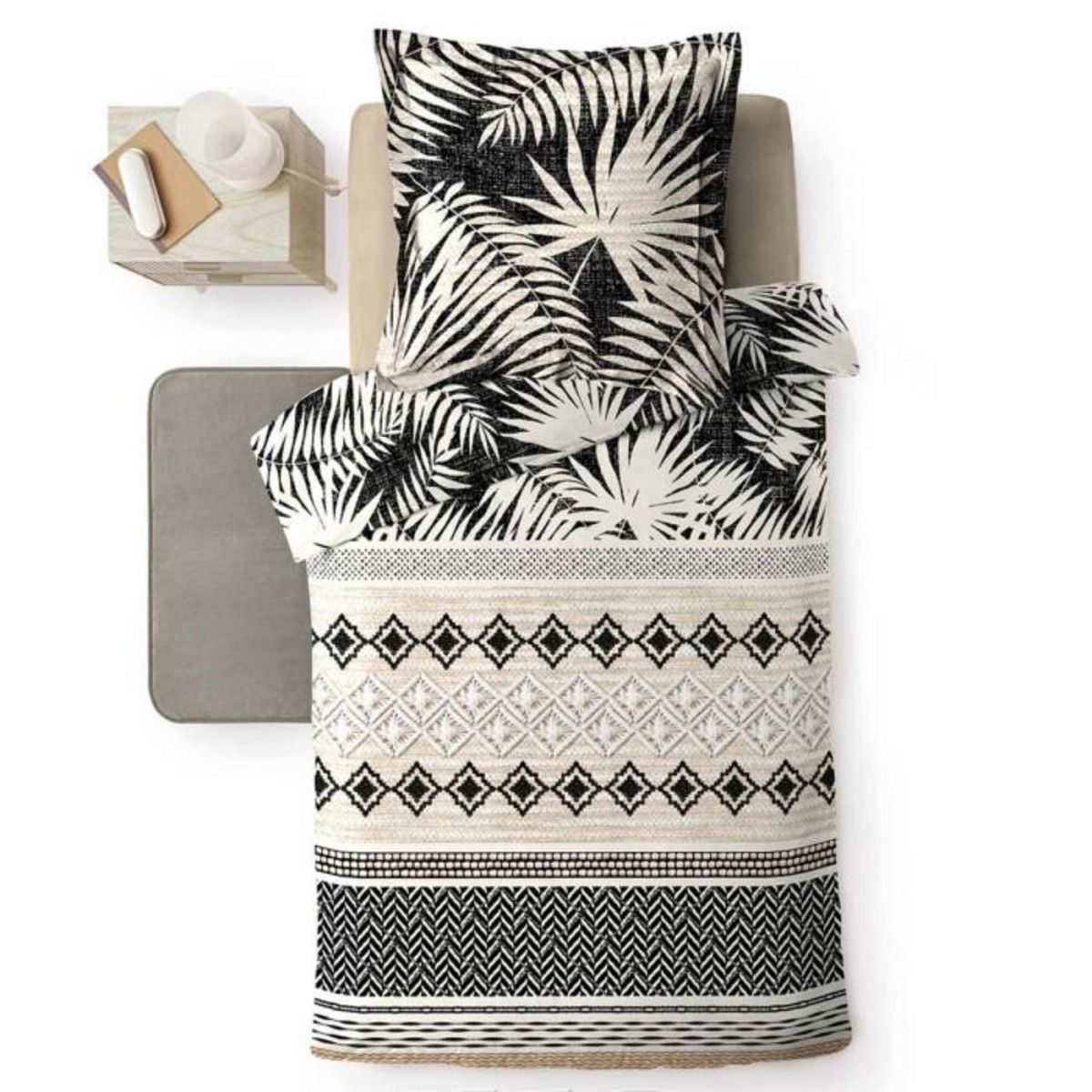 Paris Prix Parure de Lit 2 Pièces  Oriane  140x200cm Naturel