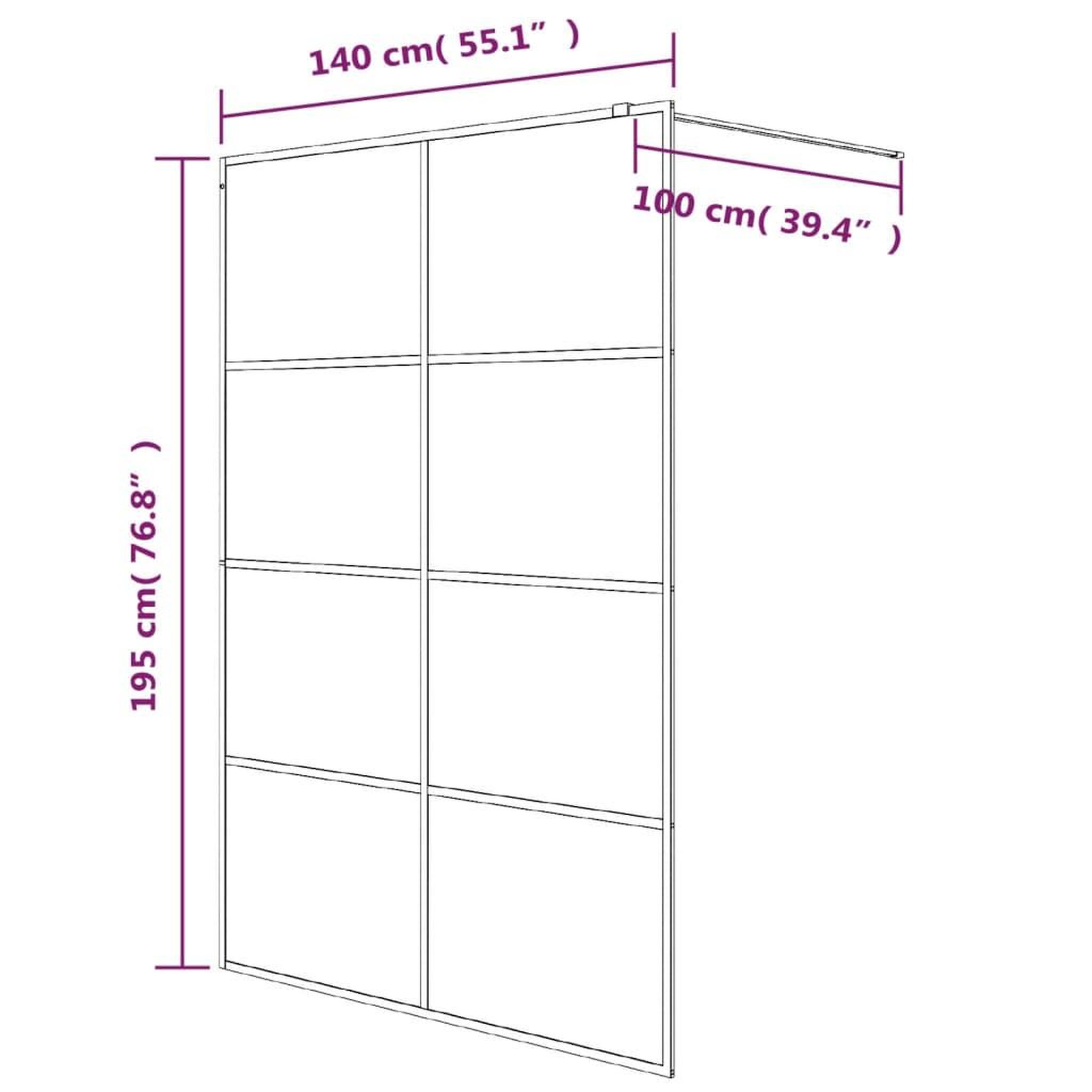 Voir la diapositive 6 : VIDAXL Paroi de douche Noir 140x195 cm Verre ESG demi-depoli