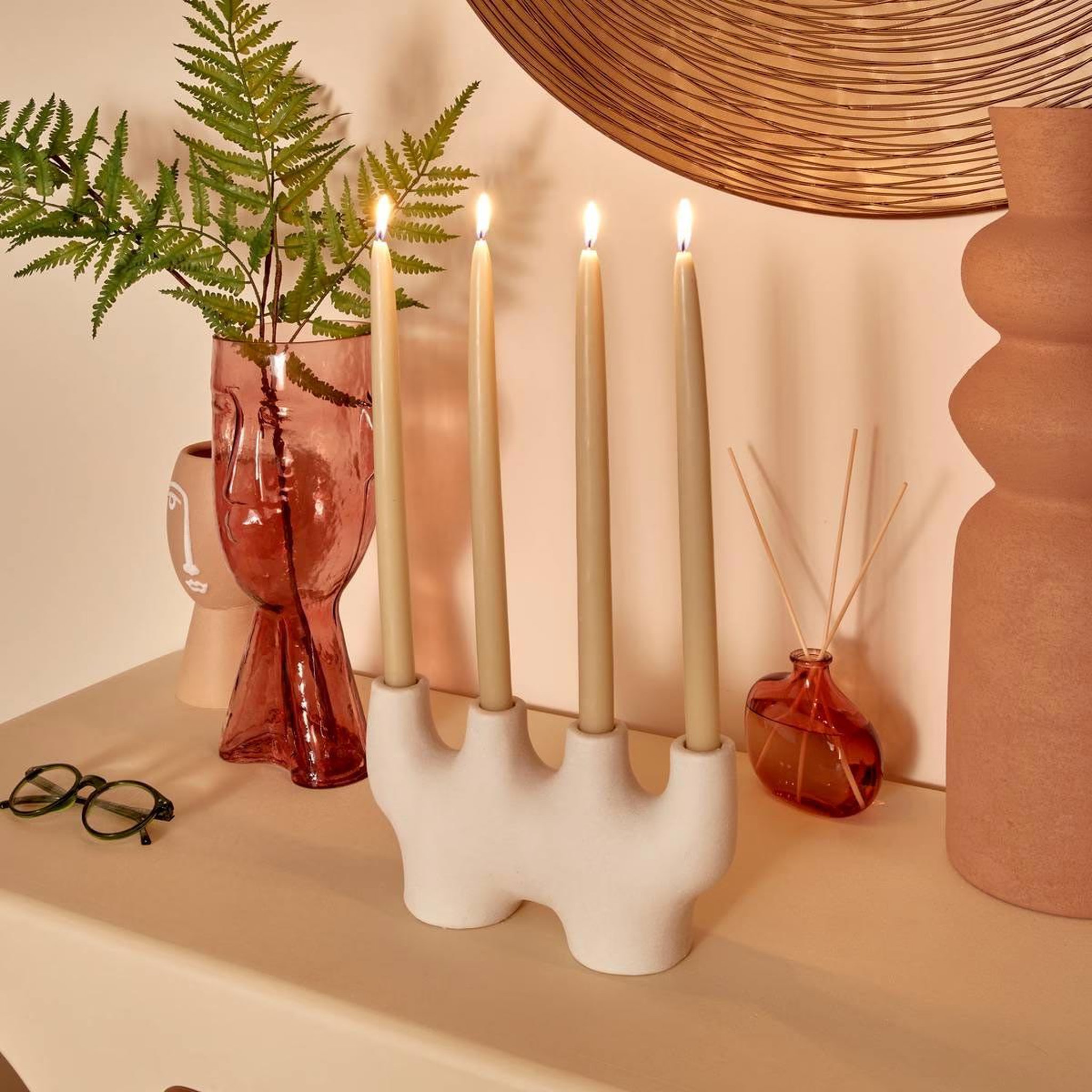 Voir la diapositive 2 : ATMOSPHERA Chandelier en céramique  sien  24cm blanc