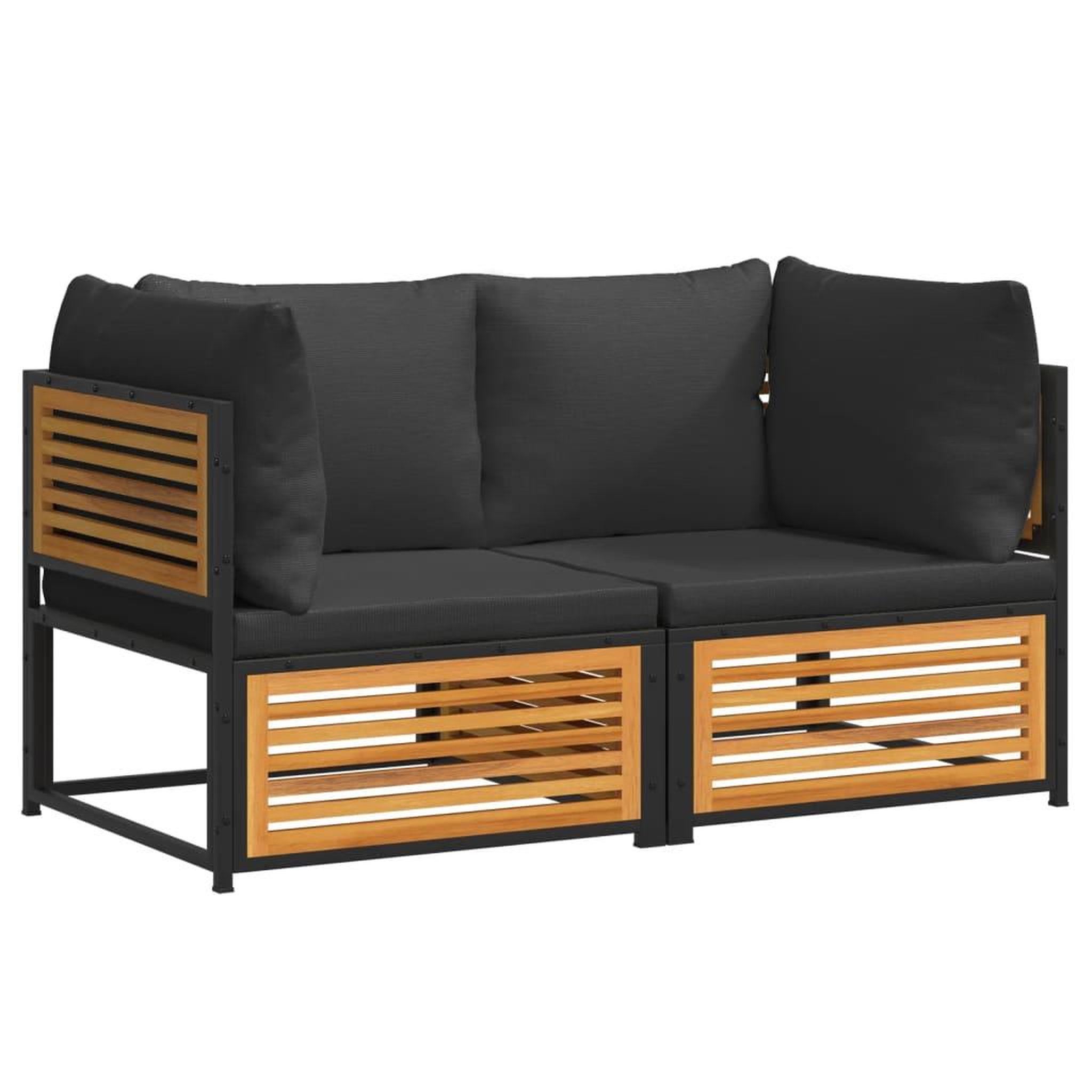Voir la diapositive 2 : VIDAXL Salon de jardin avec coussins 2 pcs bois massif acacia