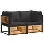 Voir la diapositive 2 : VIDAXL Salon de jardin avec coussins 2 pcs bois massif acacia