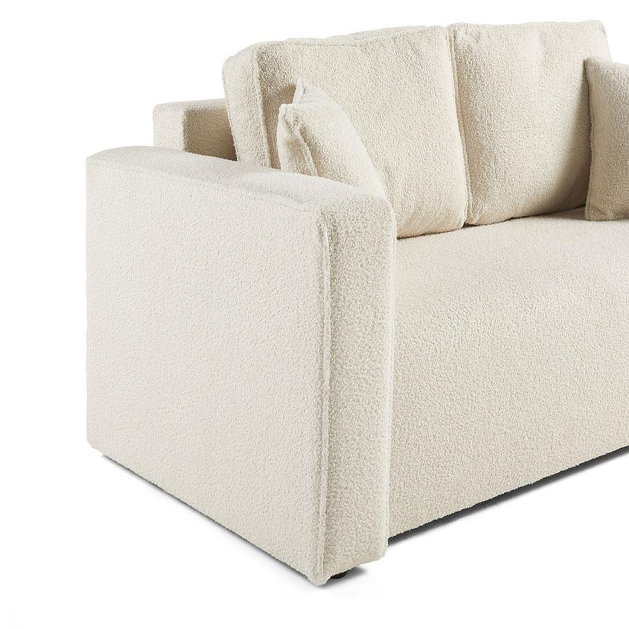 Voir la diapositive 6 : BEST MOBILIER Topaze - canapé droit 2 places - en tissu bouclette