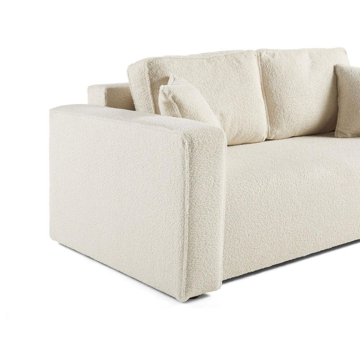 BEST MOBILIER Topaze - canapé droit 2 places - en tissu bouclette