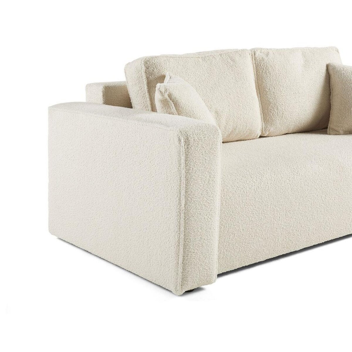 BEST MOBILIER Topaze - canapé droit 2 places - en tissu bouclette